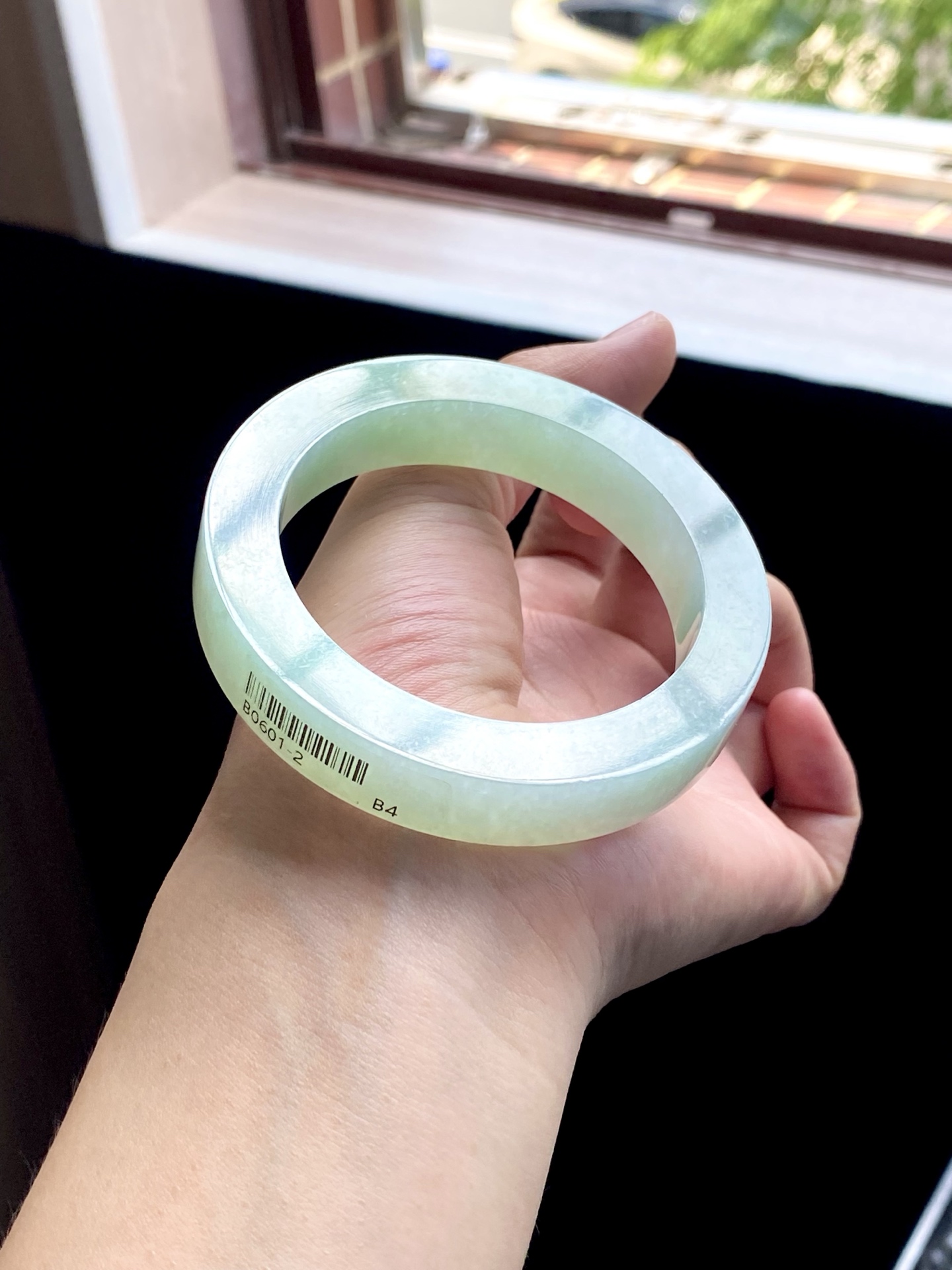 大圈口甜果绿葡萄肉晴绿镯胚 B0601-2 ⭕️75.8-56.5-12.5-9.6 可做57～60正圈