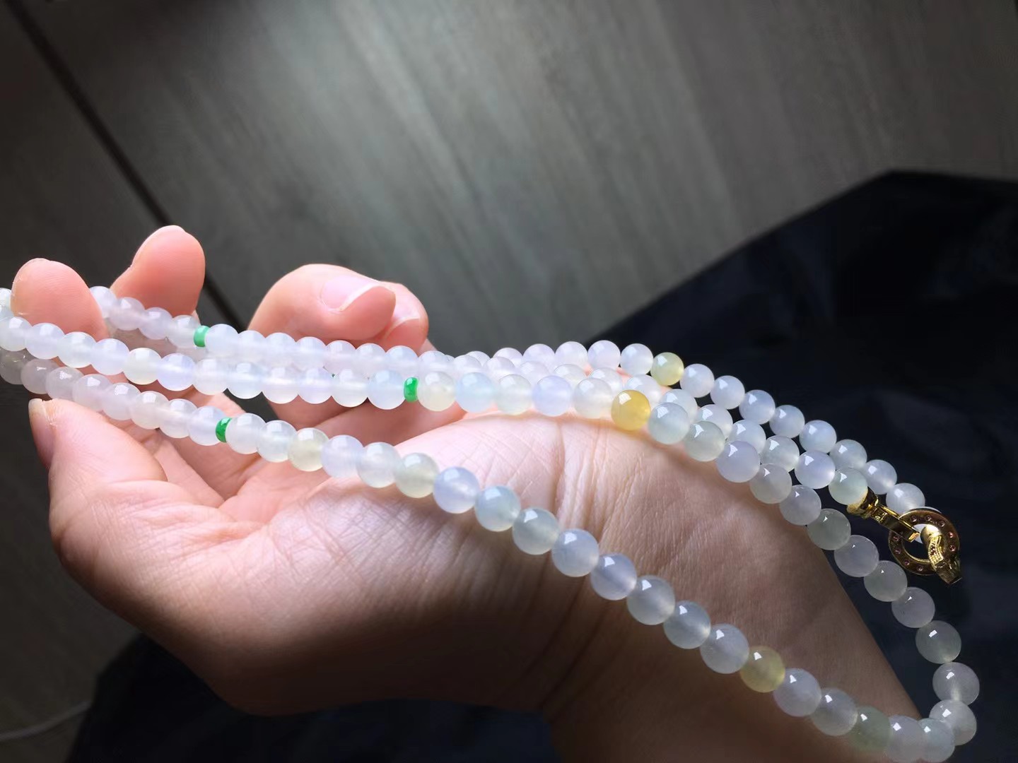 ️ 冰种珠链，卡6.2～5.9mm，118颗，种好，玉质细腻，冰透水润，均匀