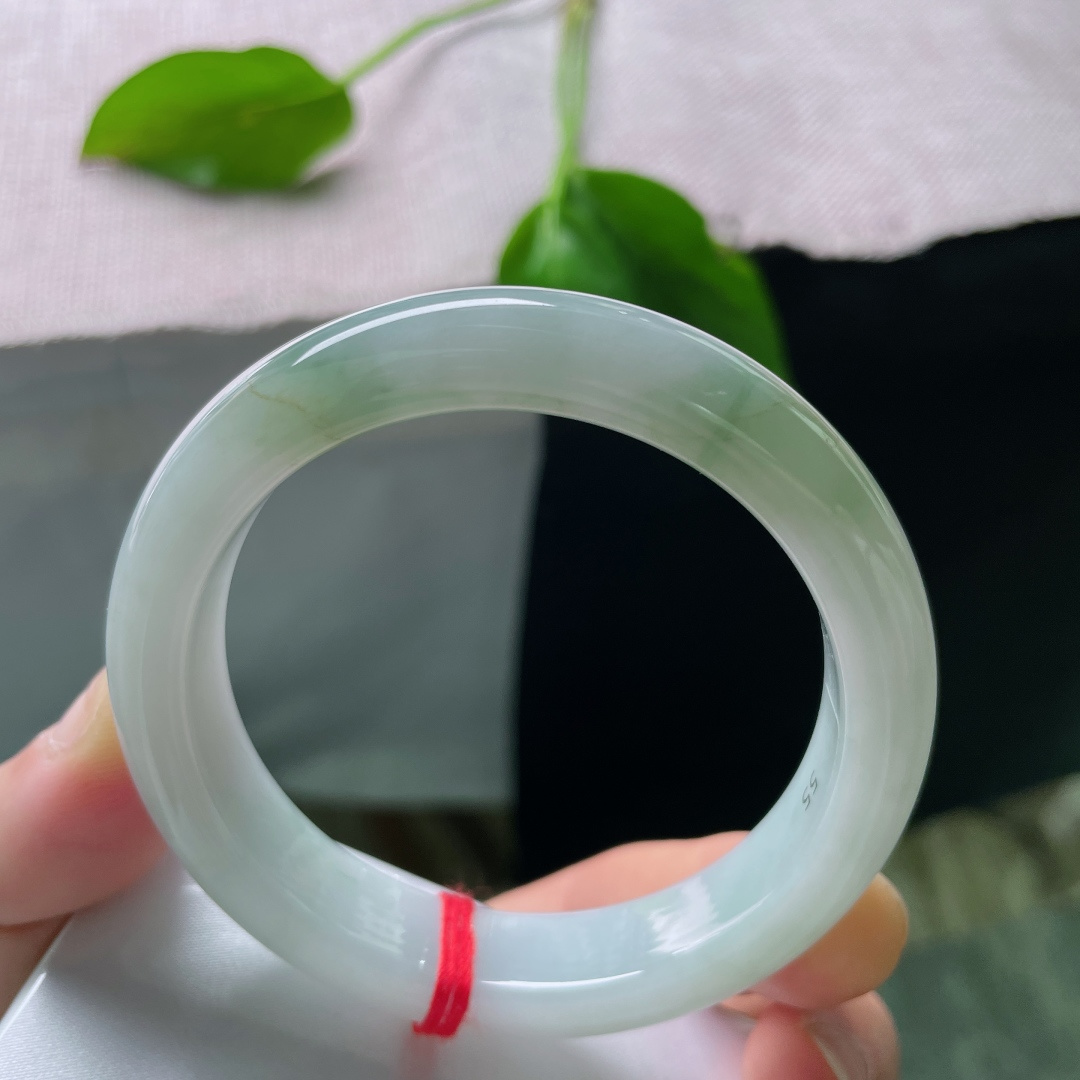 55.6/12.4/8.5，浅绿底正圈，飘着两抹深色点缀，简单大方，不失优雅，有纹，ss49253a