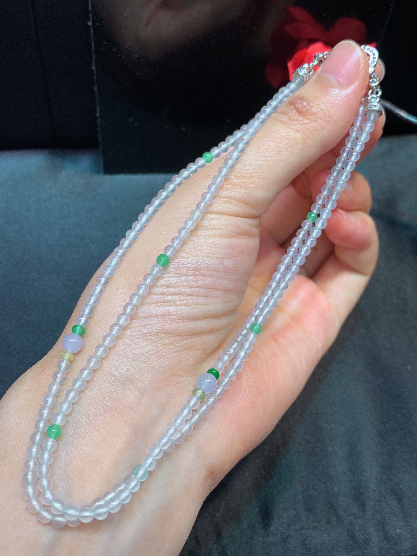 ️ 冰种小米珠珠链 随手拍 实物更美，3mm