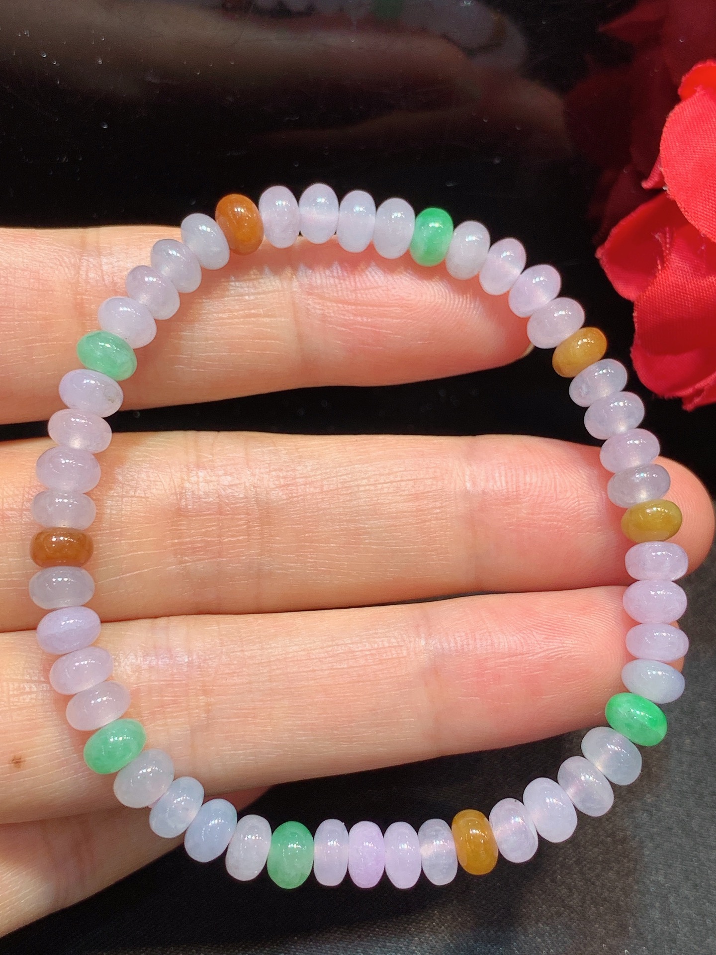 冰种算盘珠手串 不议 随手拍 实物更美，5.5