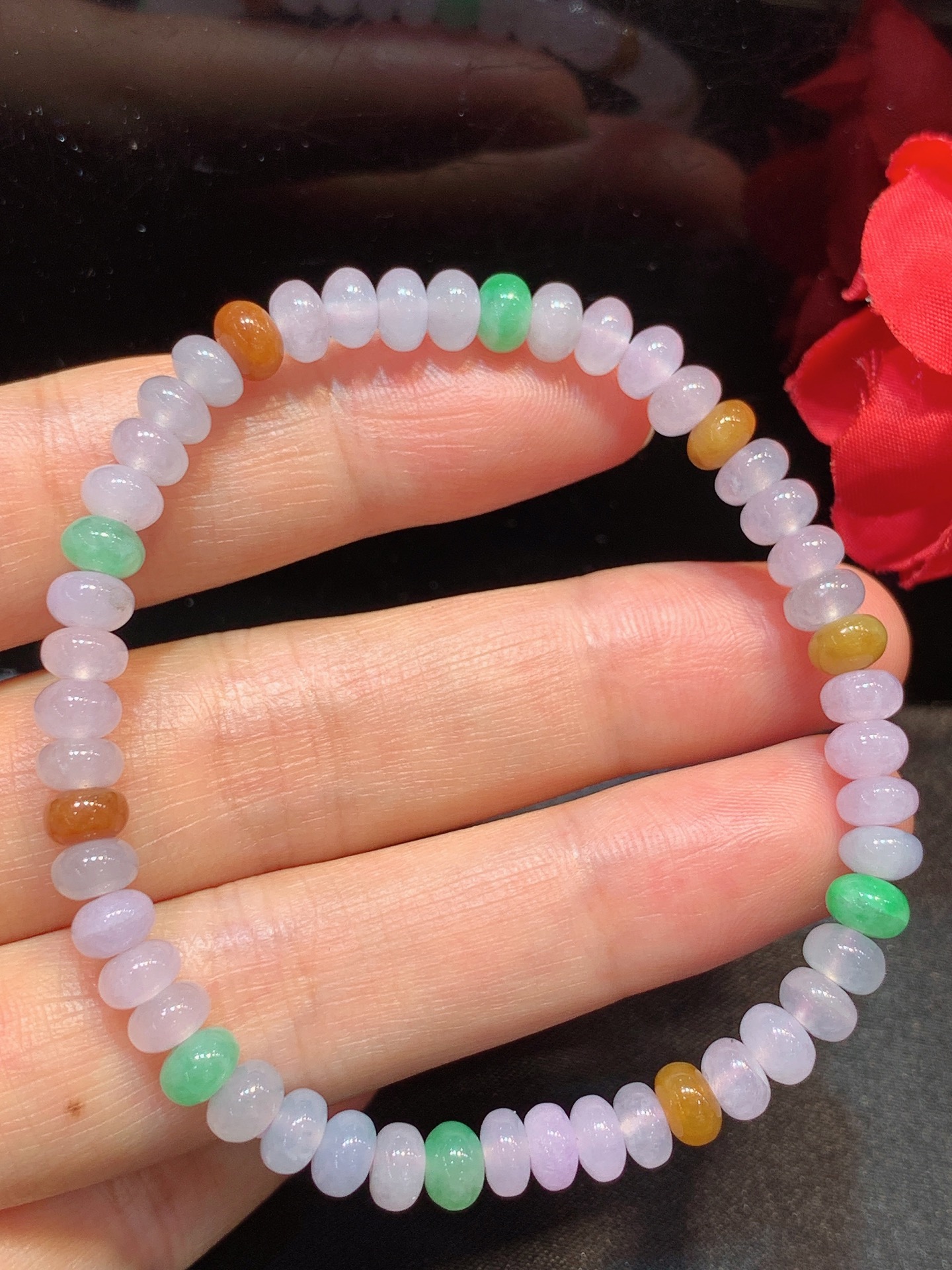 冰种算盘珠手串 不议 随手拍 实物更美，5.5