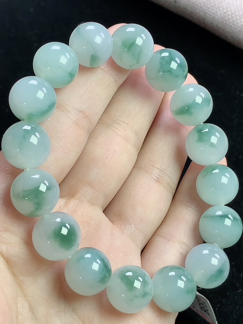 冰飘花玉珠手串，尺寸12.5mm，L02xtg