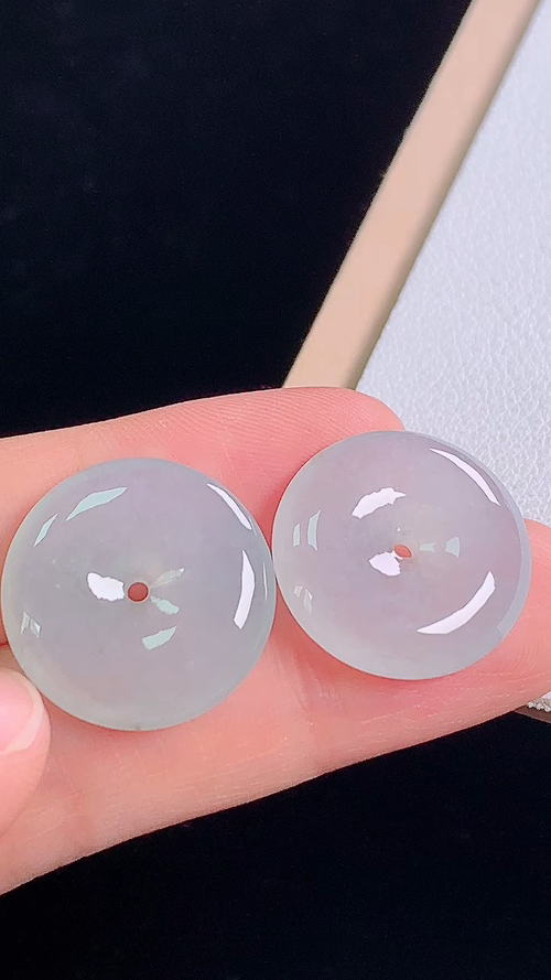 冰种平安扣，无裂，尺寸:17.9-4.4mm