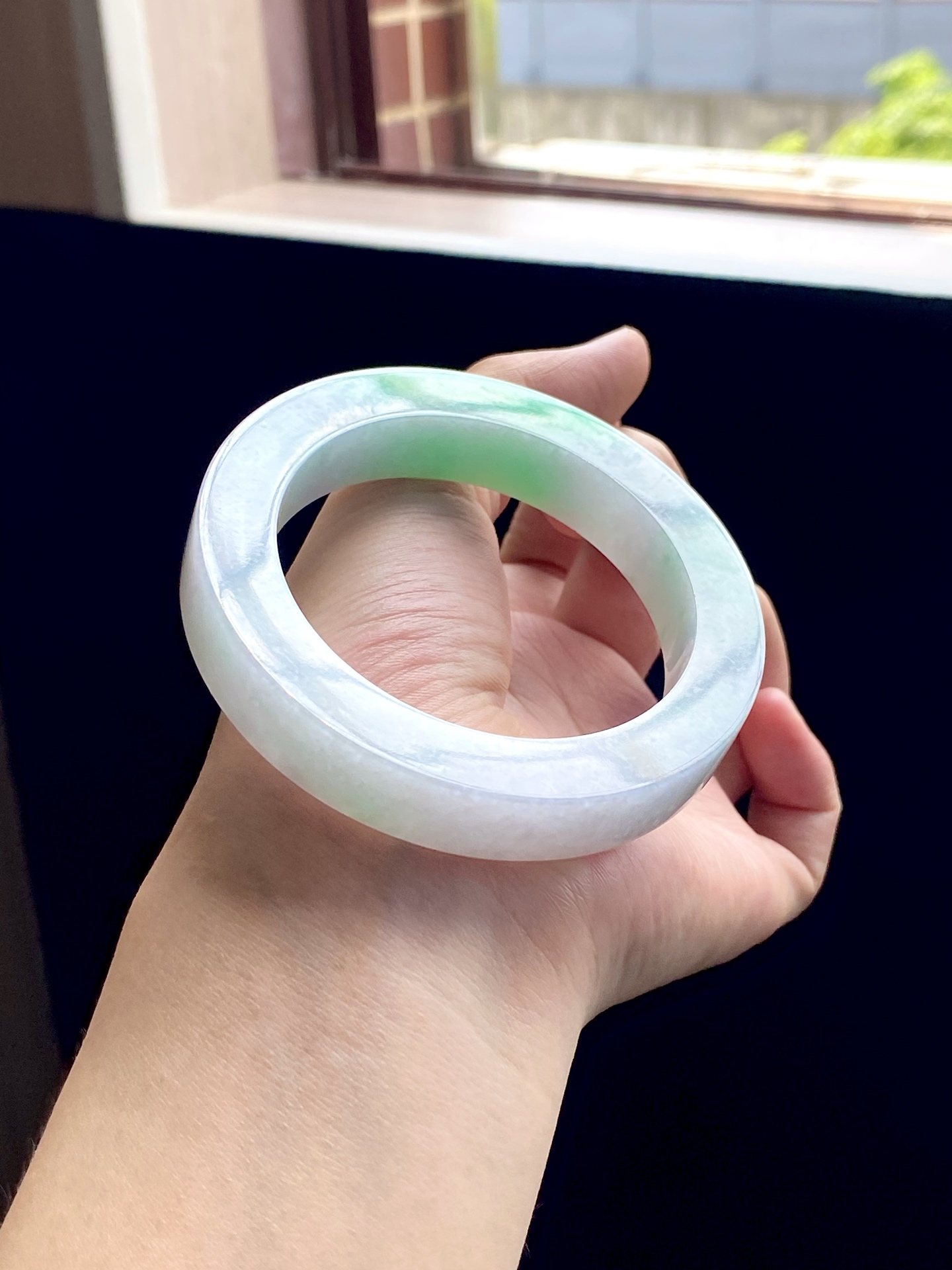 阳绿白底青镯胚 A0601-3 ⭕️74.7-55-11.5-9.7 可做55～58正圈