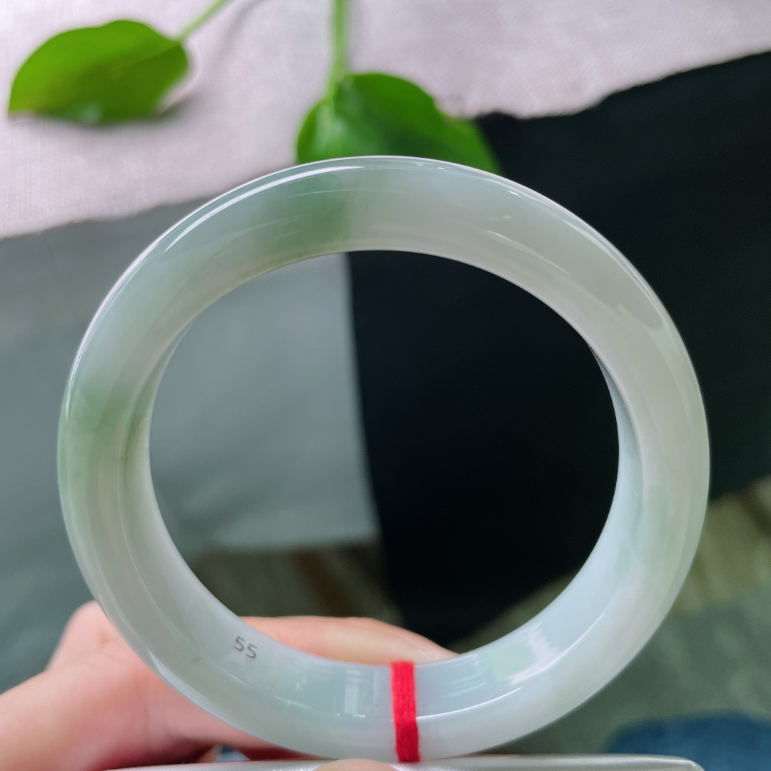 55.6/12.4/8.5，浅绿底正圈，飘着两抹深色点缀，简单大方，不失优雅，有纹，ss49253a