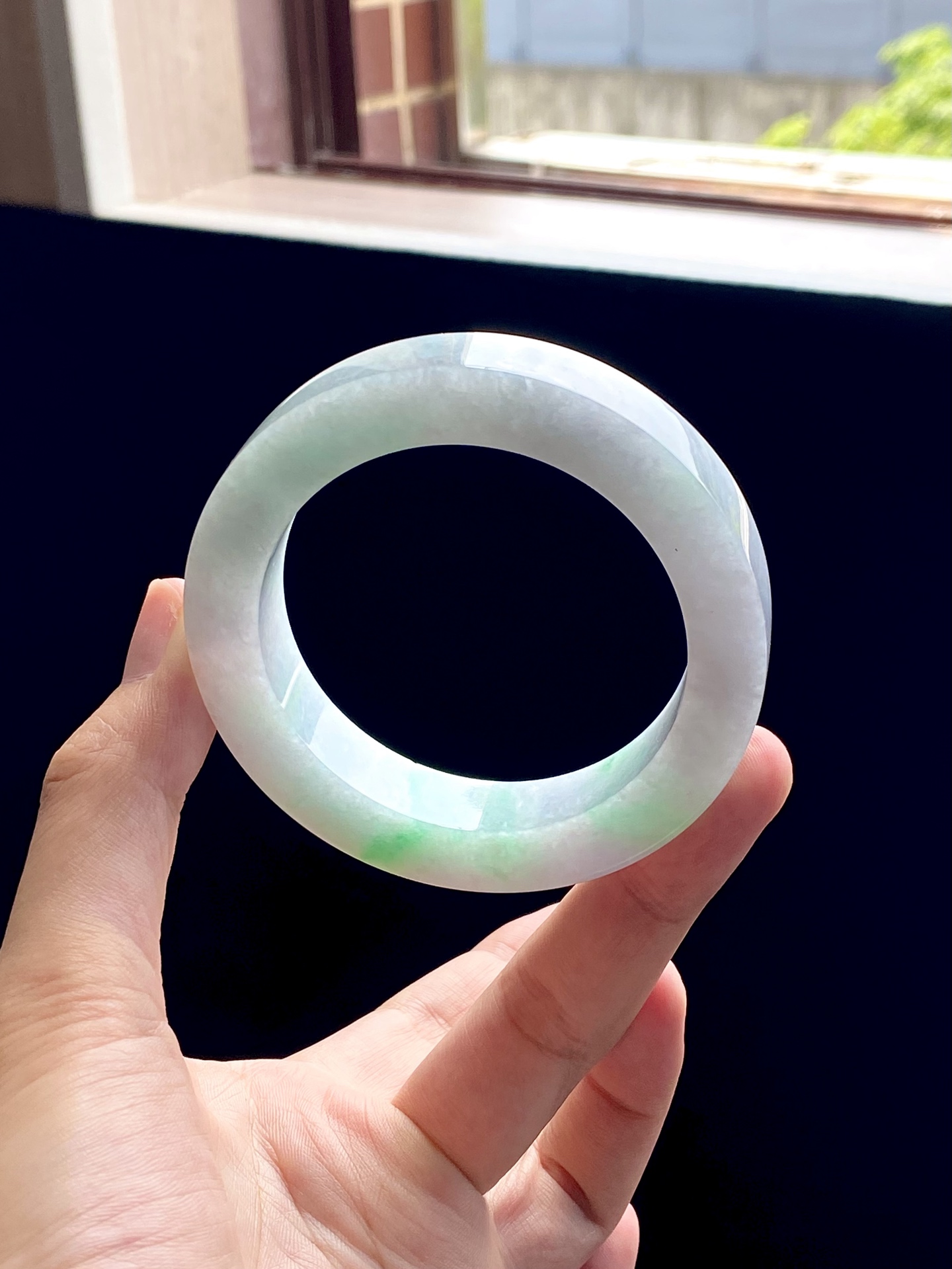 阳绿白底青镯胚 A0601-5 ⭕️74.8-55-12.7-10 可做55～58正圈