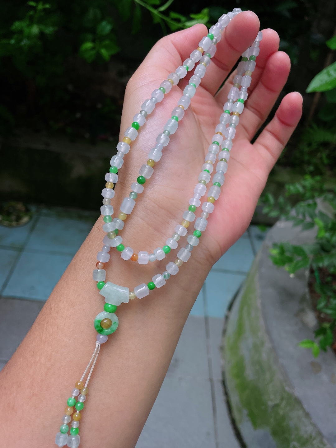 ️ 5.3mm冰彩桶珠项链