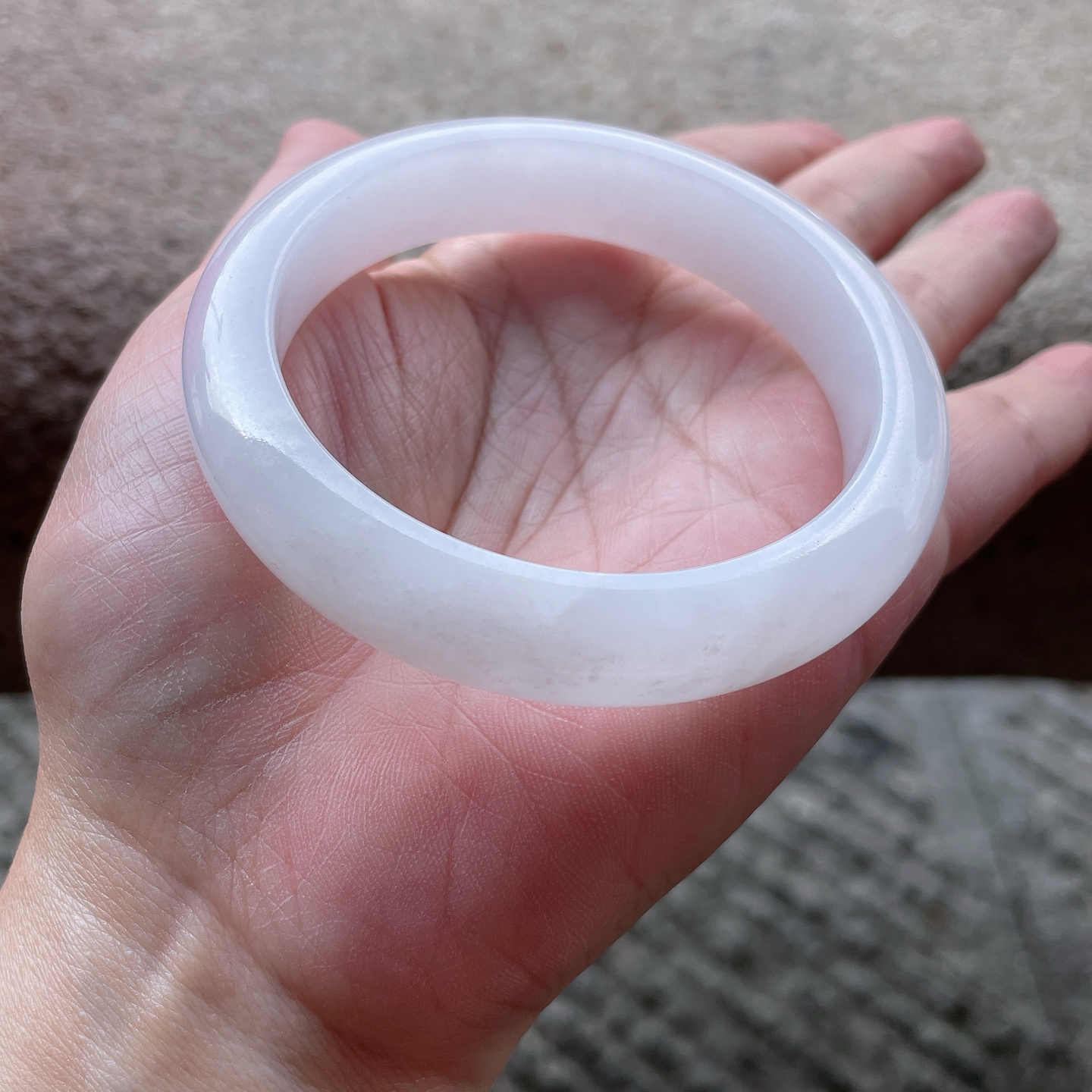 冰润白冰，晶莹剔透，水润，种老，棉纹