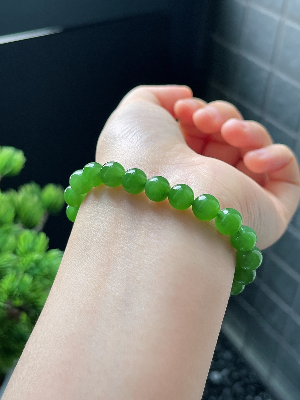 和田玉优品碧玉手串 8mm