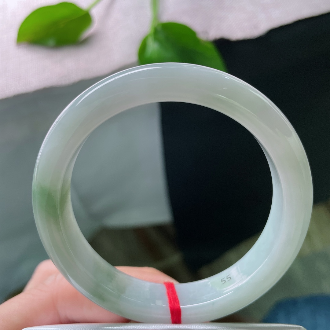 55.6/12.4/8.5，浅绿底正圈，飘着两抹深色点缀，简单大方，不失优雅，有纹，ss49253a