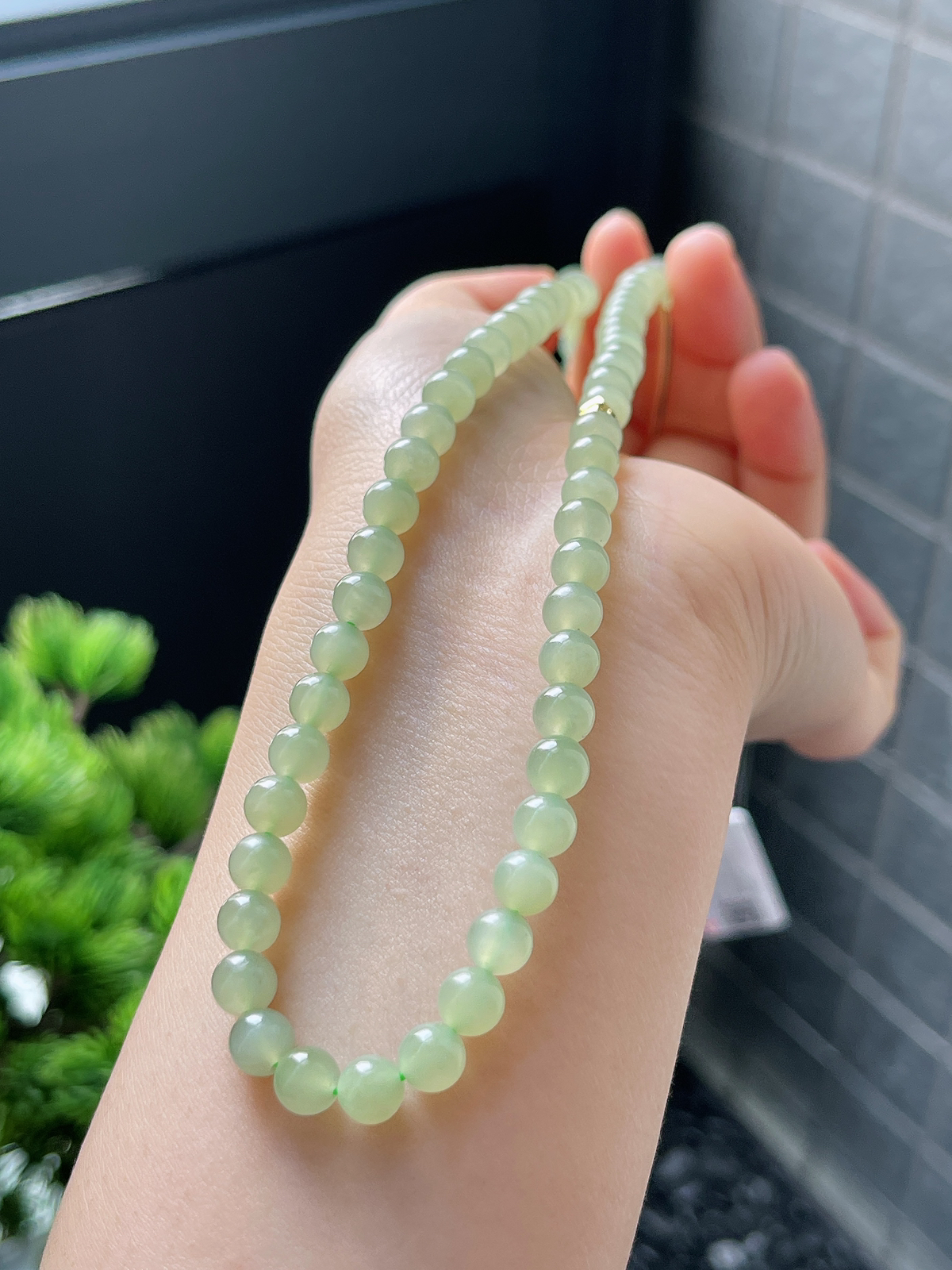 和田玉晴水珠串配饰品扣头 6mm
