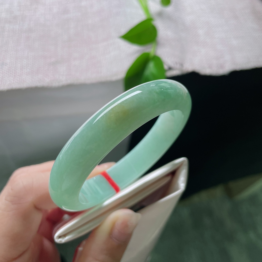 53.7/12.5/8.1，绿底正圈，带黄翡，水润，细腻，优雅，雍容华贵，ss53760a