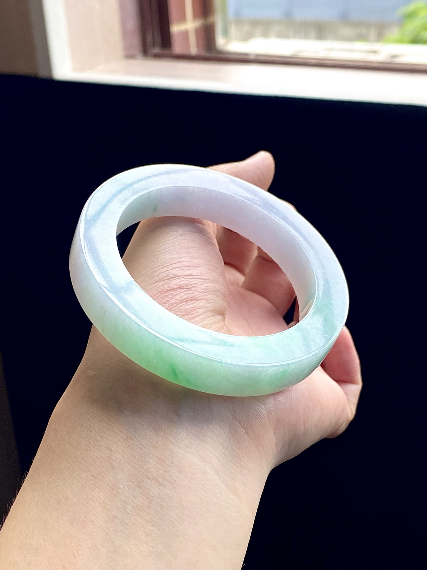 阳绿白底青镯胚 A0601-8 ⭕️75.6-56-11.5-9.7 可做56～59泥鳅背