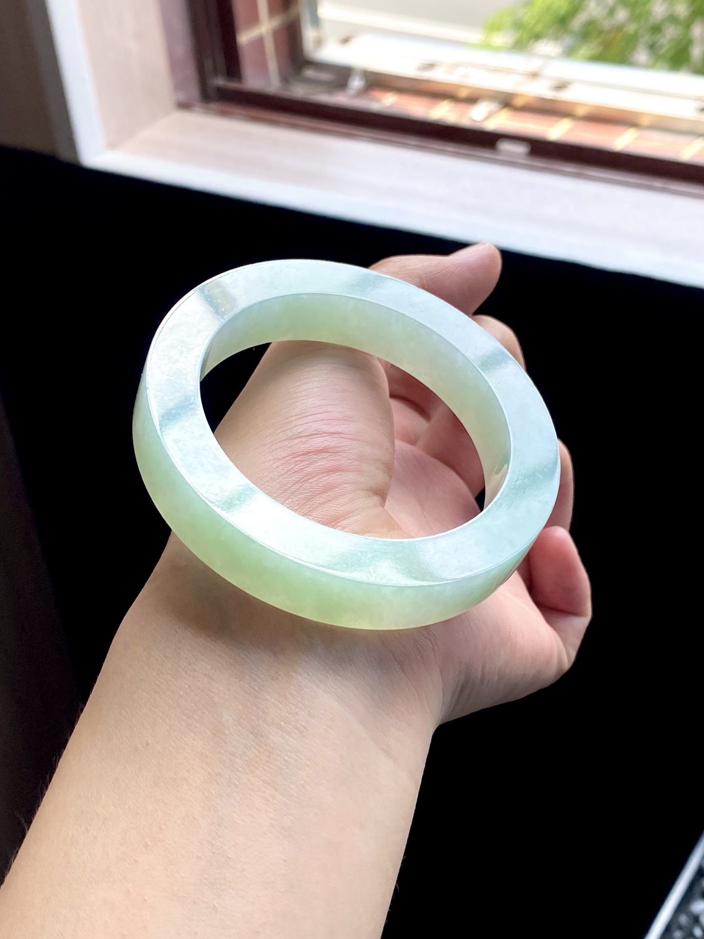 大圈口甜果绿葡萄肉晴绿镯胚 B0601-2 ⭕️75.8-56.5-12.5-9.6 可做57～60正圈