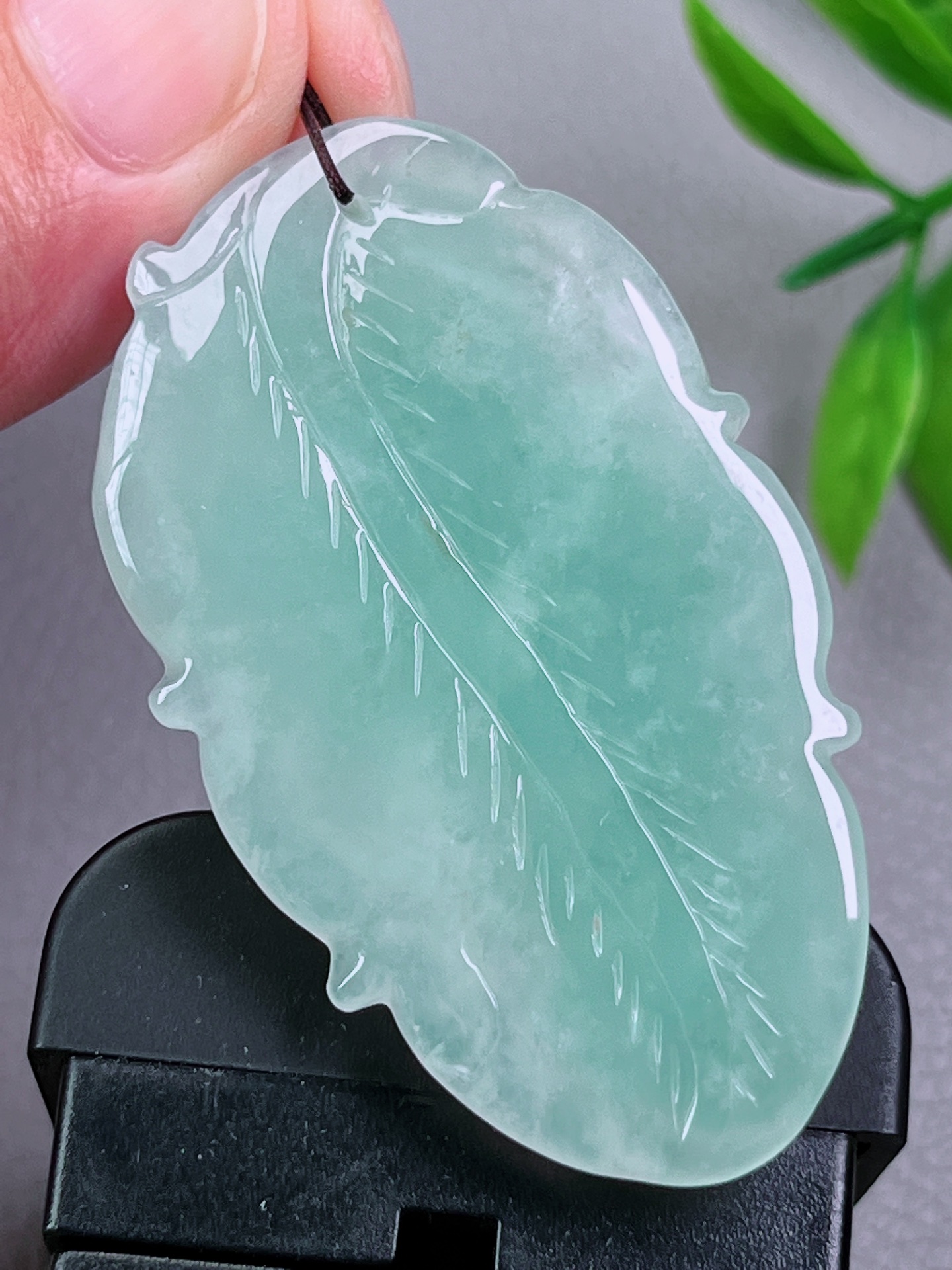 冰种貔貅，无裂，饱满油润，冰透水润，起荧光，尺寸：53.9-32-12.4