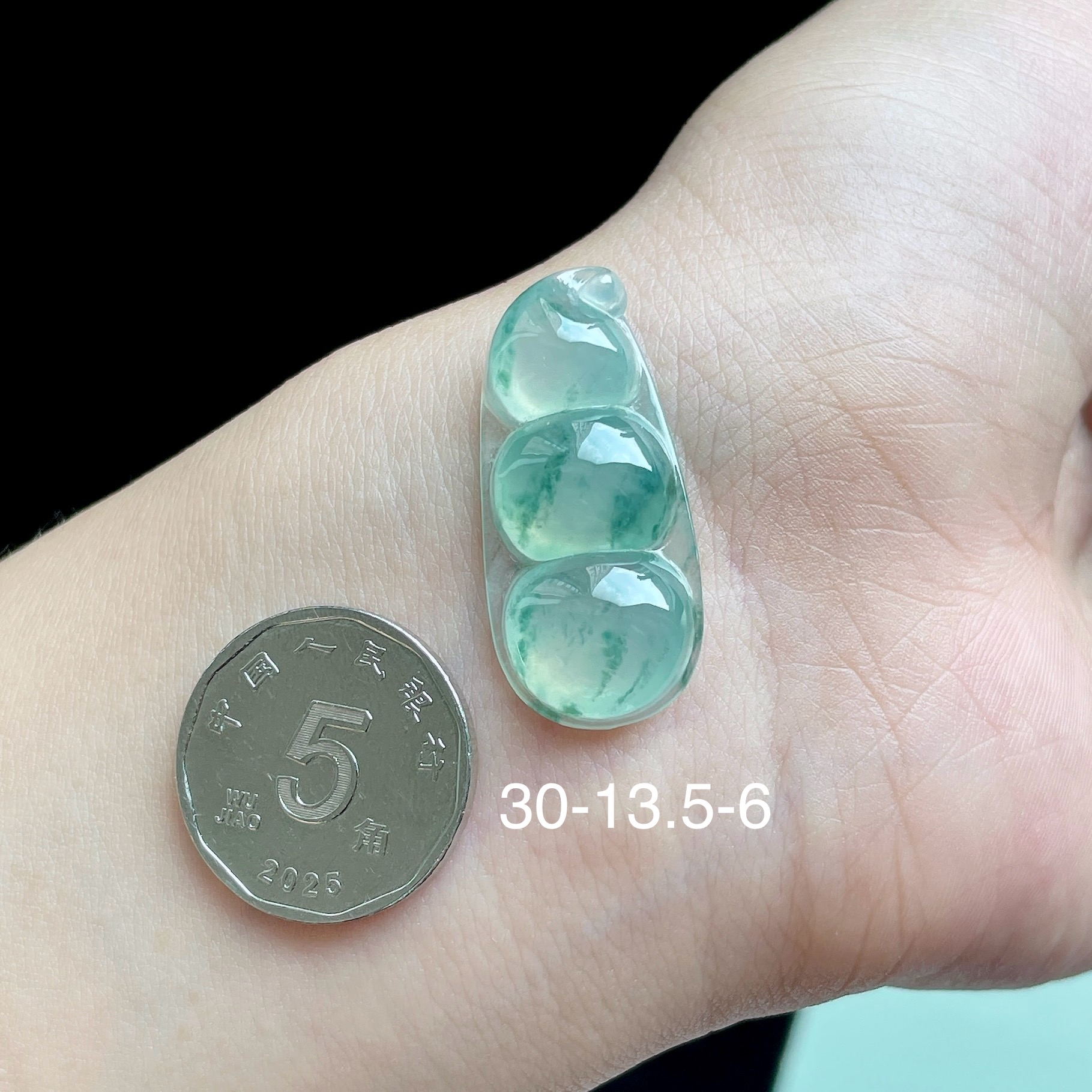 湖水绿飘花福豆 YJ3-141-6，30-13.5-6