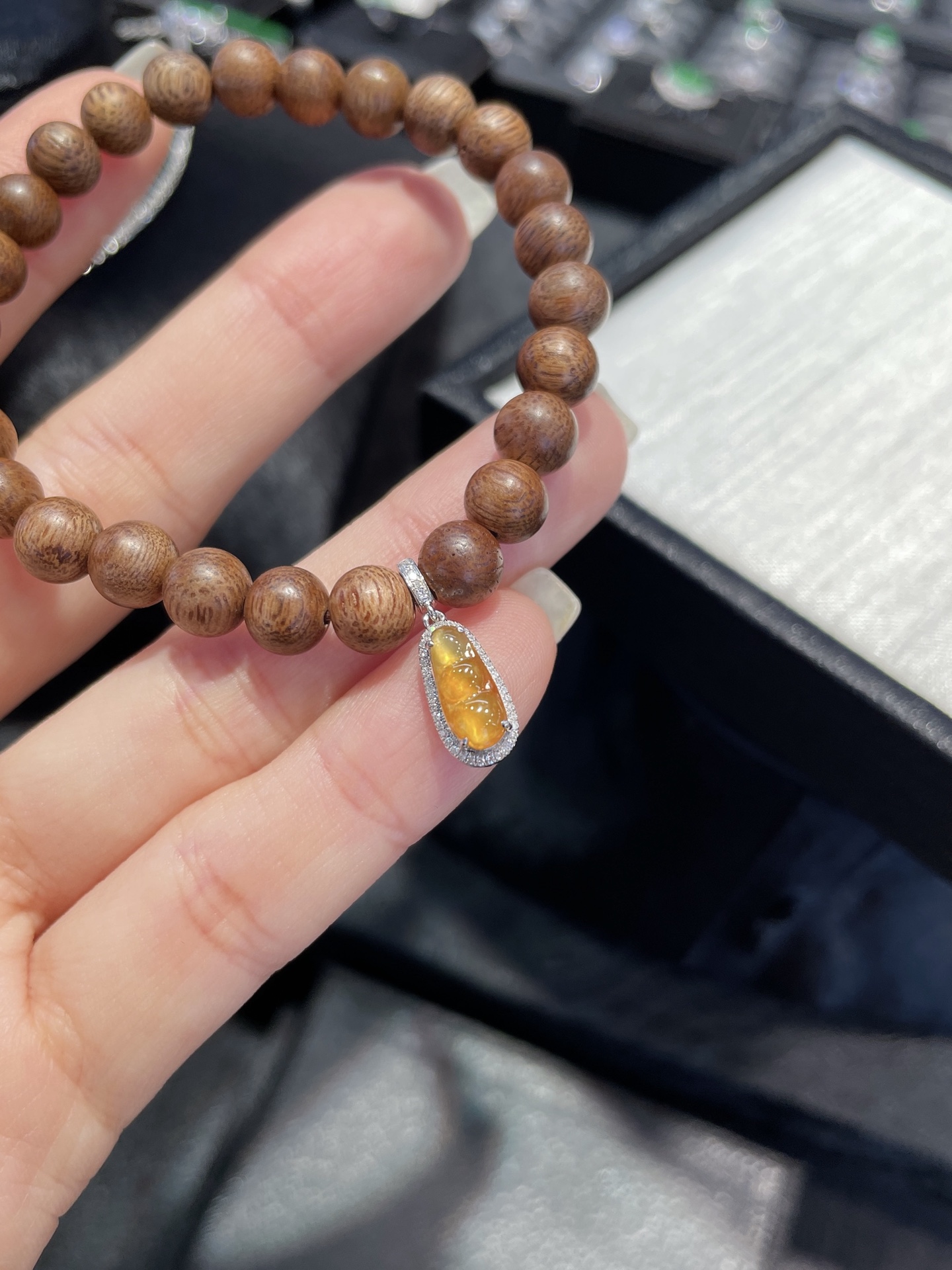 扣 发财金豆子 18k金 18.3-6.5-5mm