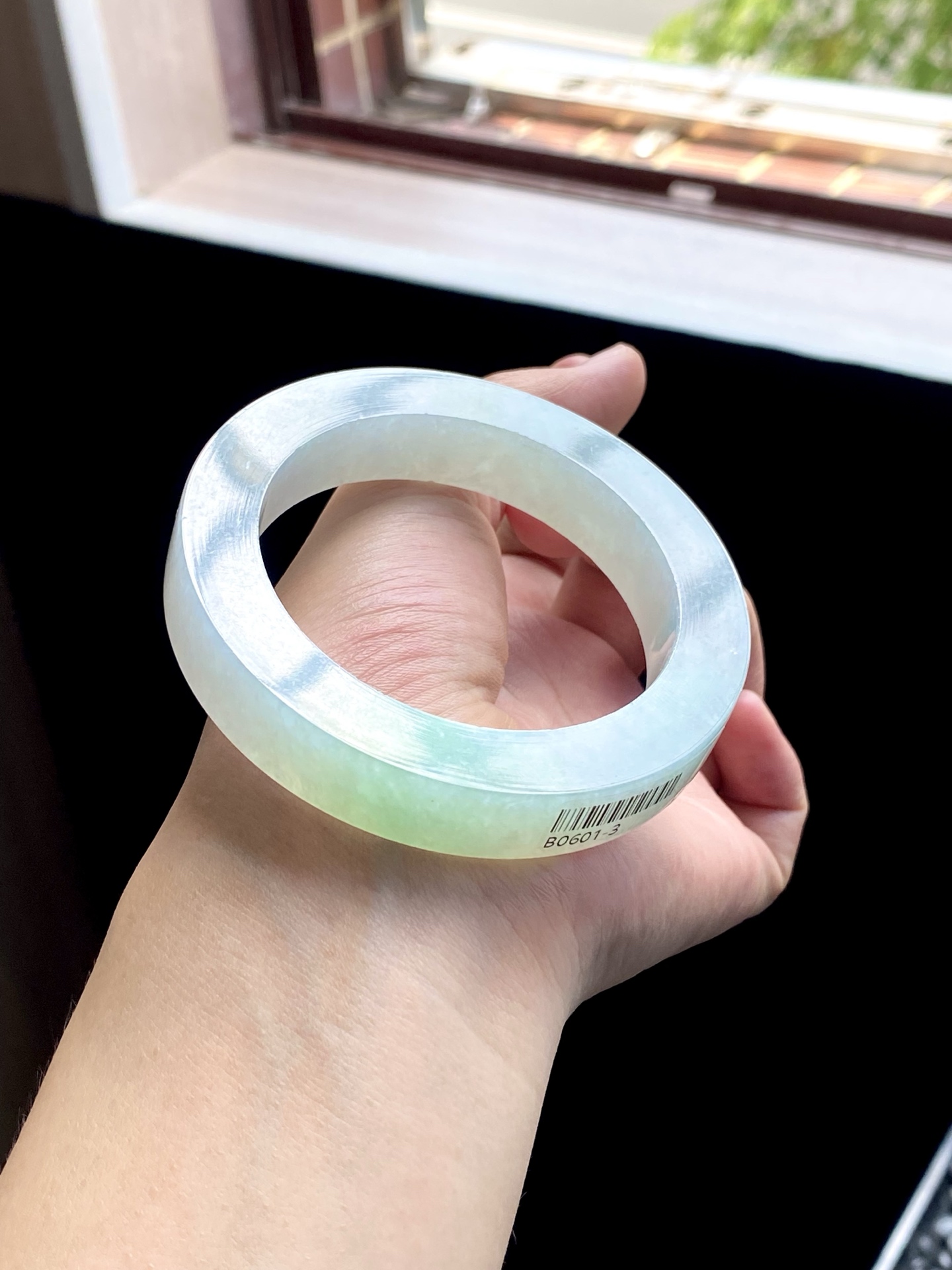 大圈口甜果绿葡萄肉晴绿镯胚 B0601-3 ⭕️75.8-55.5-12.4-10.2 可做56～60正圈