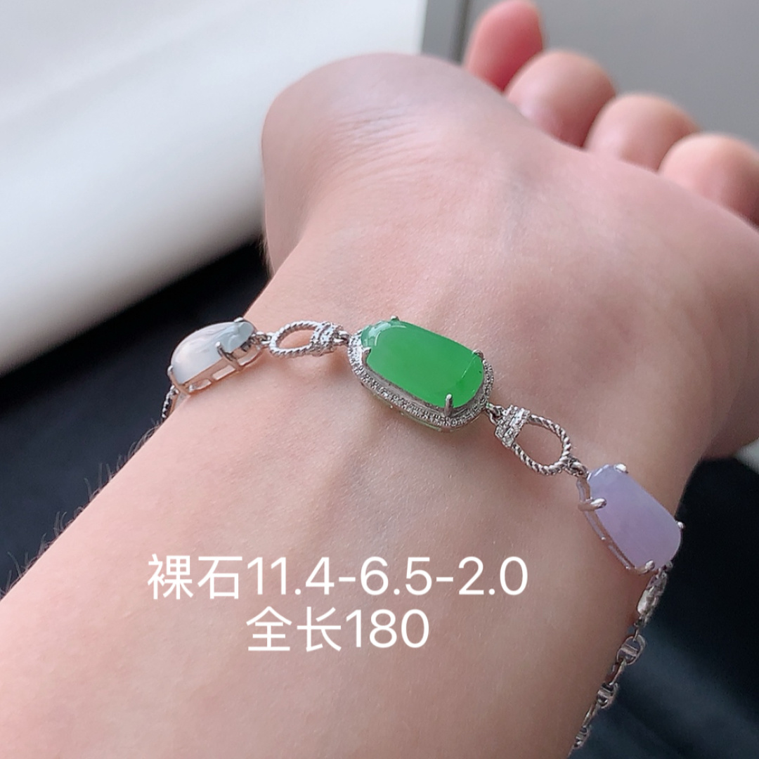 三彩手链 种老细腻水润，品相喜悦，佩戴优雅精致 货号51531，11.4-6.5-2.0