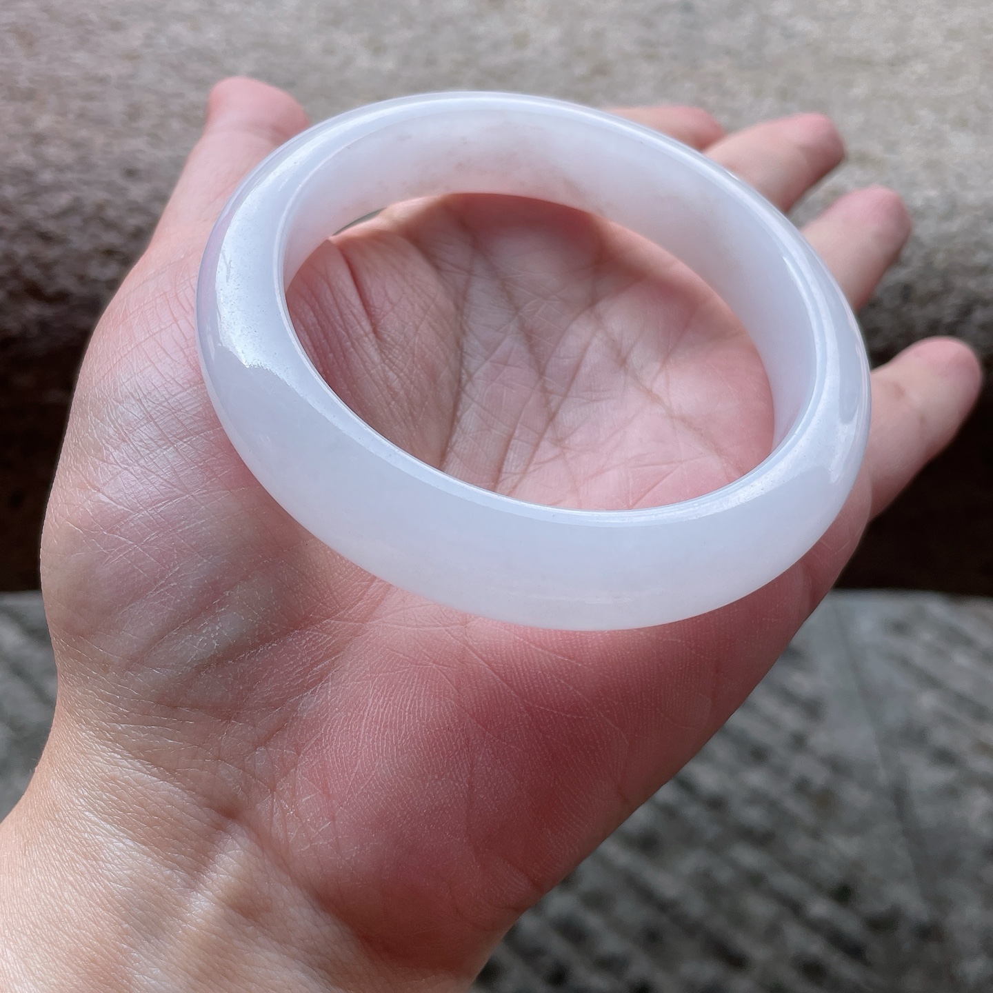 冰润白冰，晶莹剔透，水润，种老，棉纹
