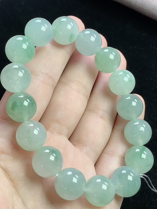 冰飘花玉珠手串，尺寸12.5mm，L02xtg