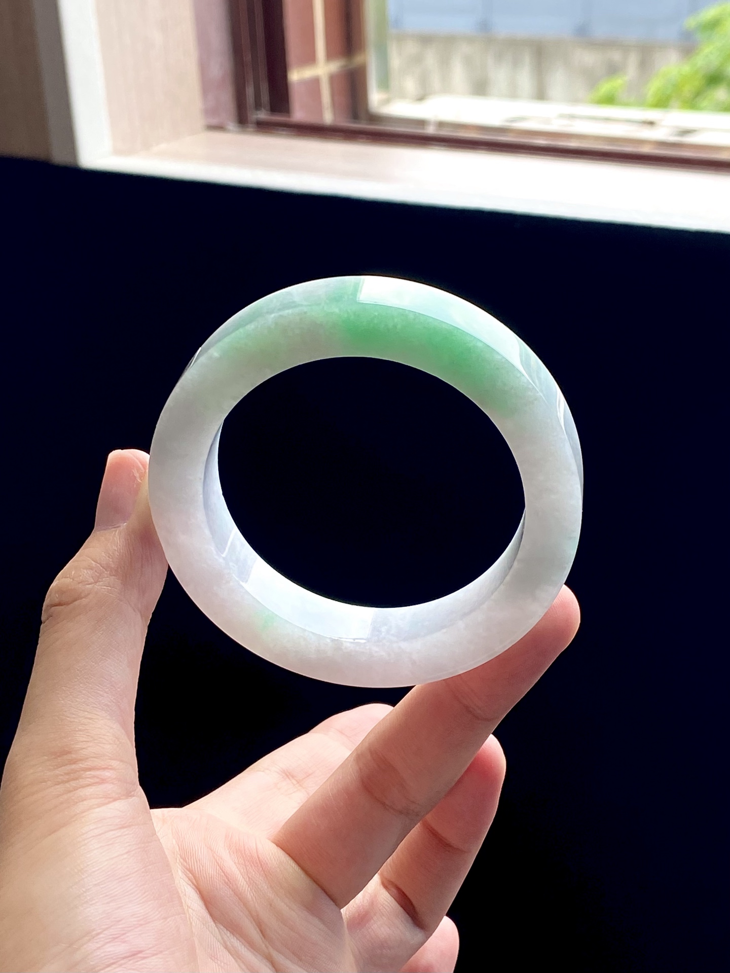 小圈口阳绿白底青镯胚 A0601-14 ⭕️70-51.3-12.8-9 可做51+～54正圈