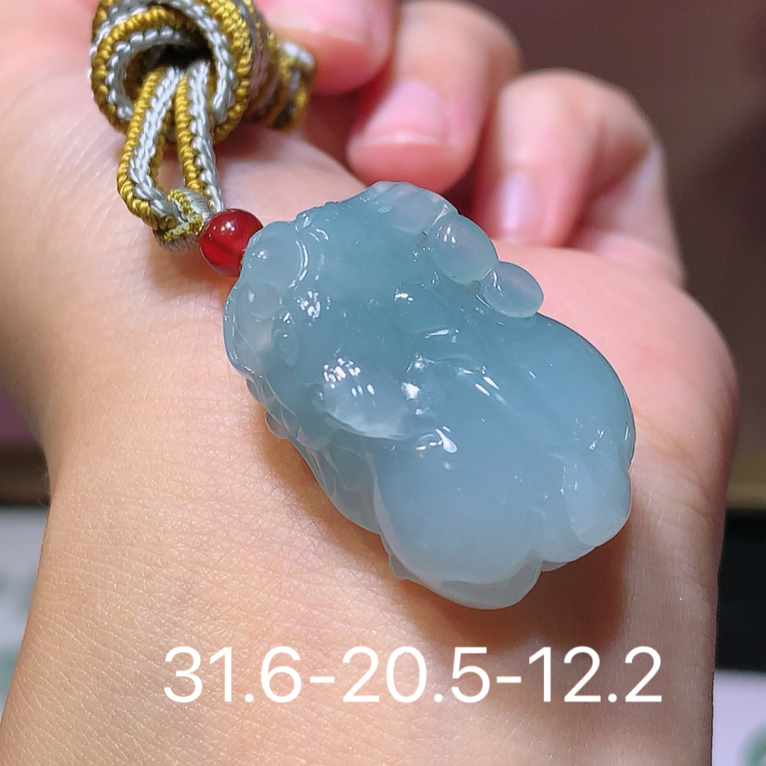 冰貔貅挂件  料子饱满细腻 佩戴温婉优雅货号76601，31.6-20.5-12.2