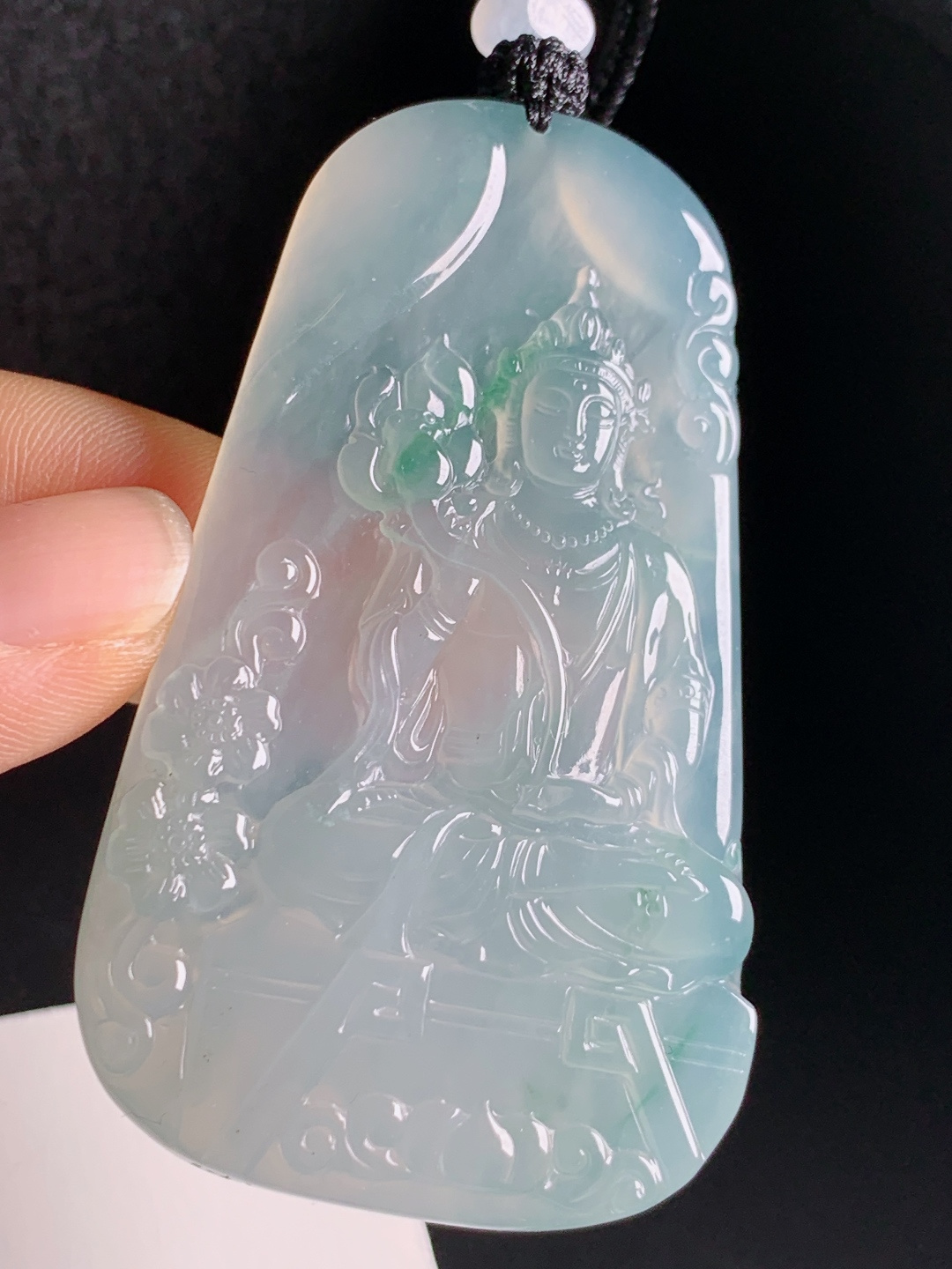 冰飘花度母观音，花冠俏色阳绿，精工古韵 430602