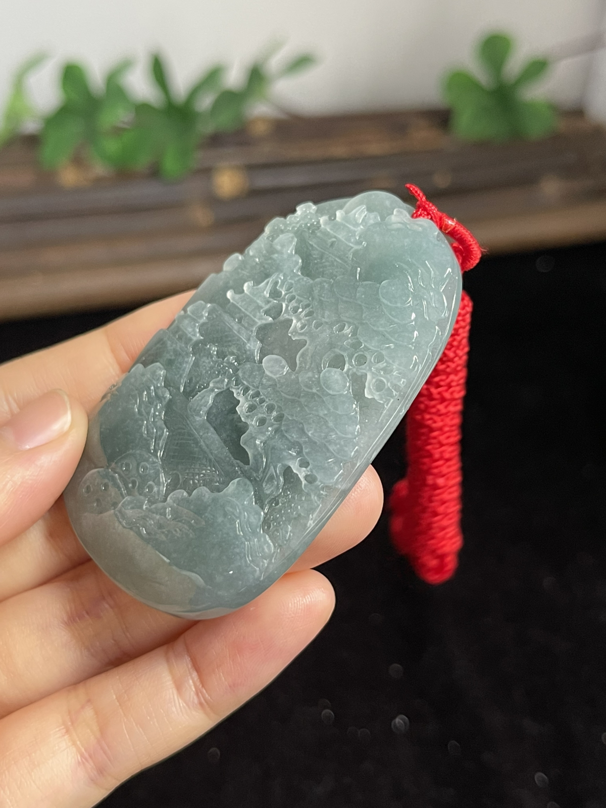 翡翠山水牌