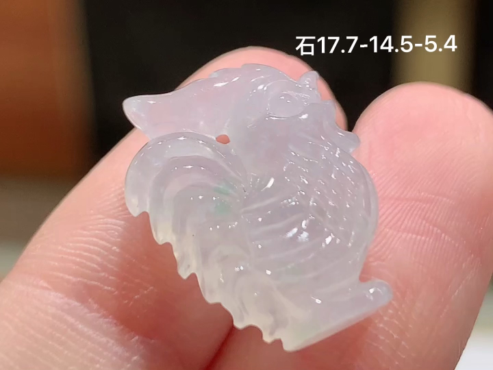冰种生肖鸡 无裂，尺寸，17.7-14.5-5.4
