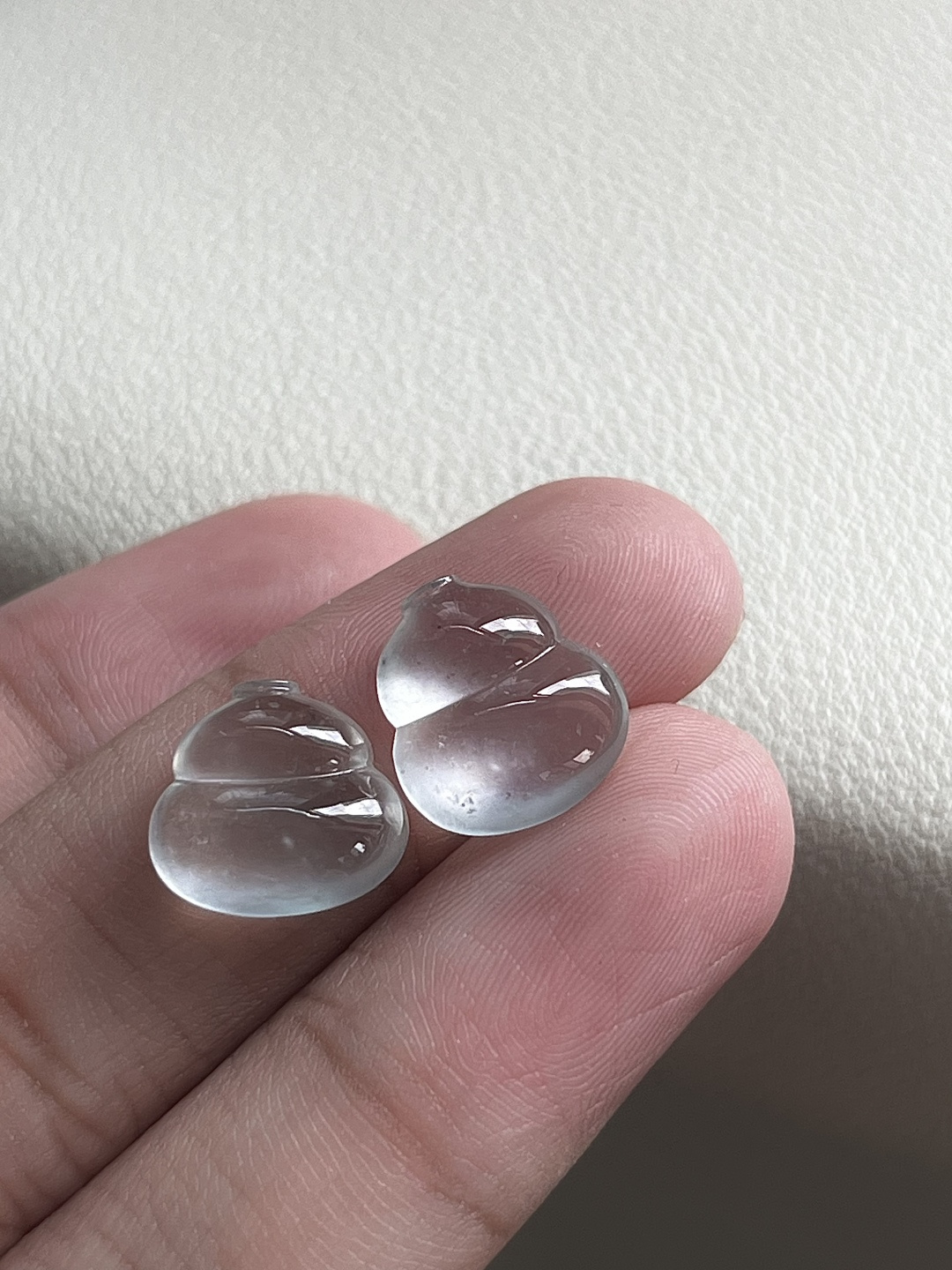 ️【葫芦一对】冰润水透，种老细腻起荧尺寸：11.8*10.8*4.1，10.3*11.2*4.3,b663