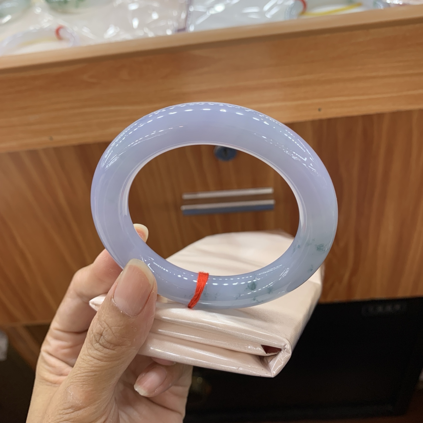 060228CZ 飘花圆条翡翠手镯 56.5-12-11.5