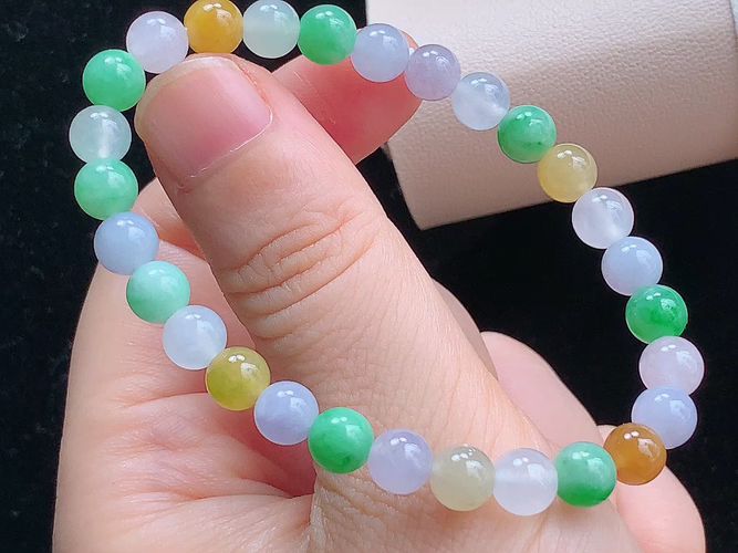 ️ 三彩手串，度高，尺寸取一6.3mm，包A附证书