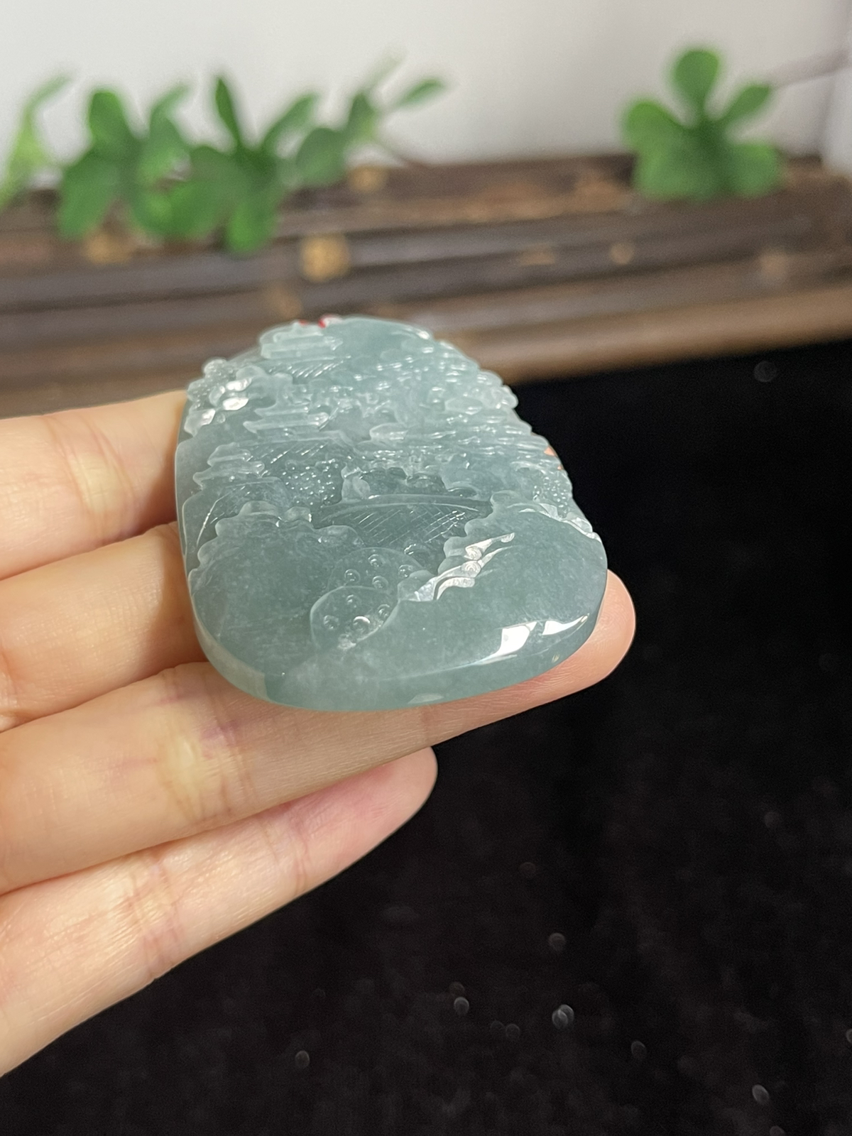 翡翠山水牌