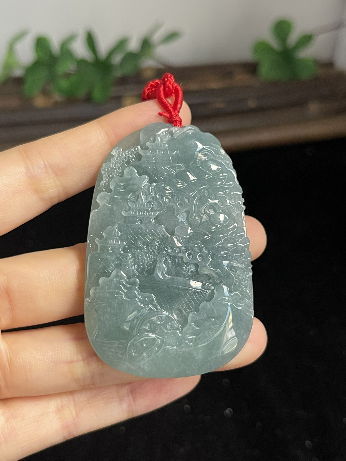 翡翠山水牌