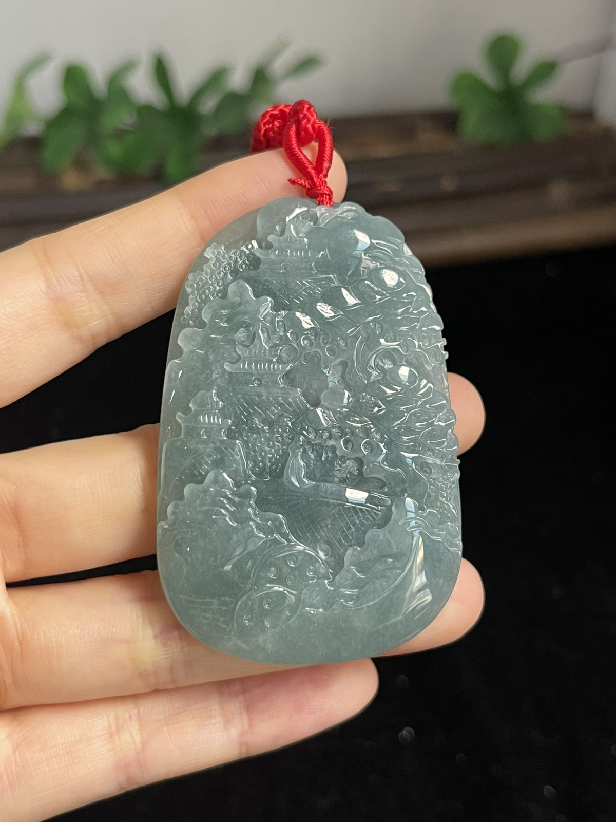 翡翠山水牌