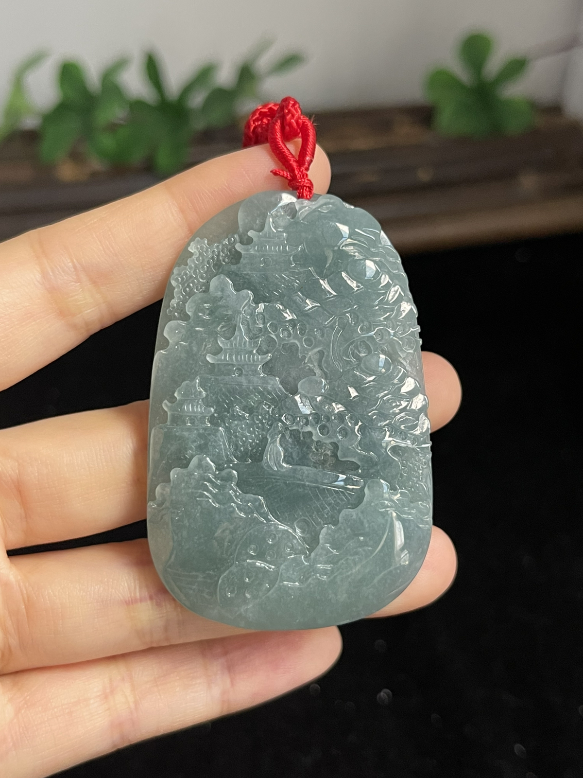 翡翠山水牌