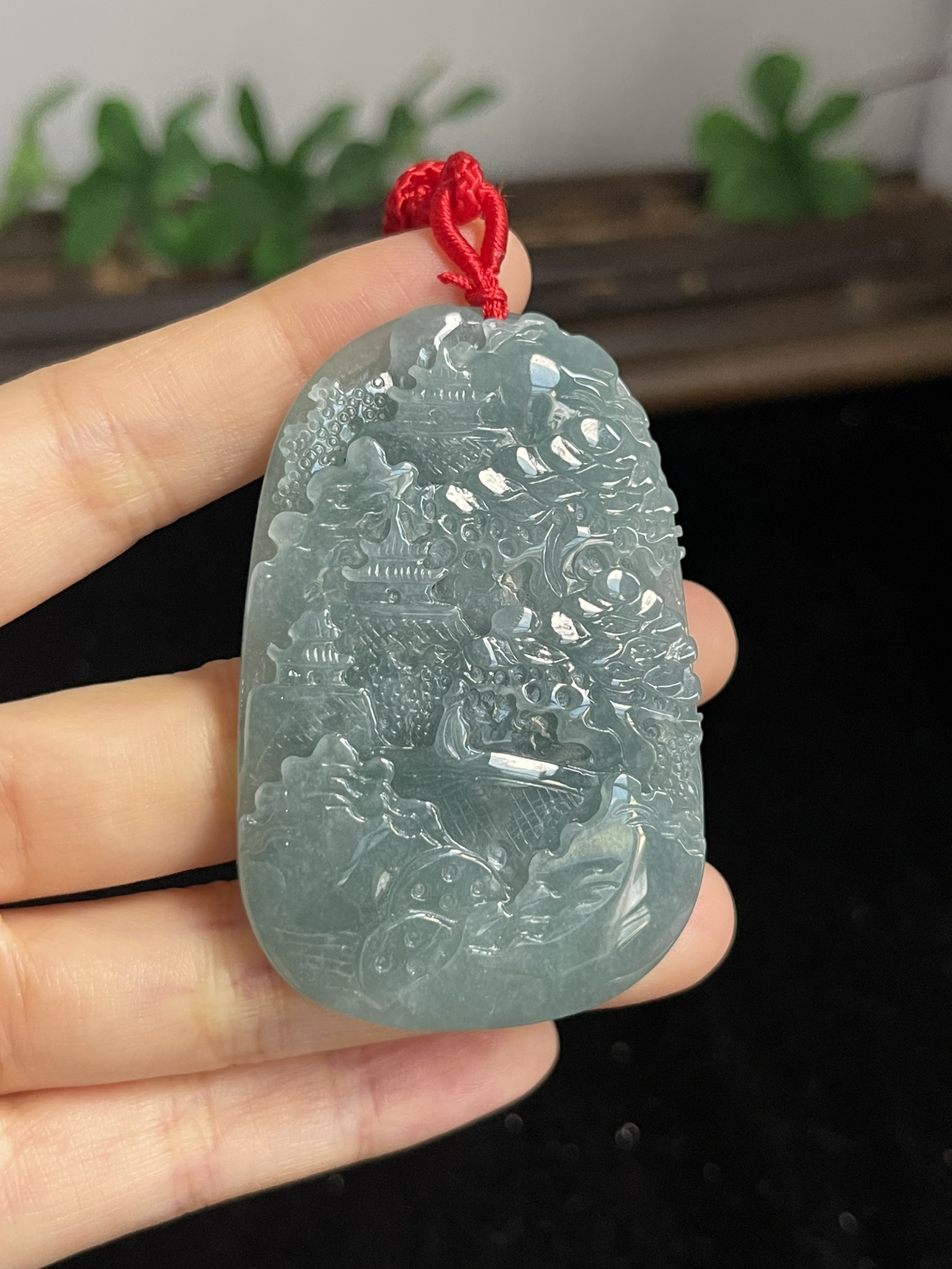 翡翠山水牌