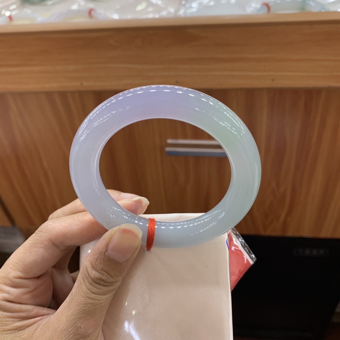 春彩圆条翡翠手镯 54.4-11.8-11.3