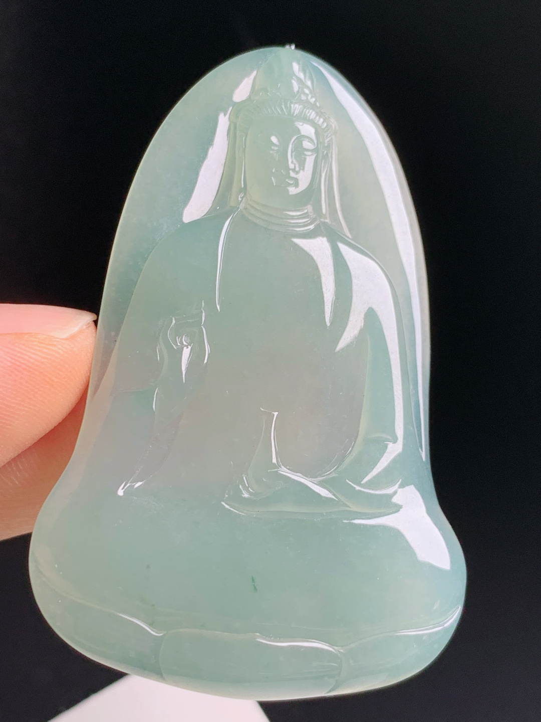 冰种晴水素衣观音，底色匀润水头足，简约雅致 180602