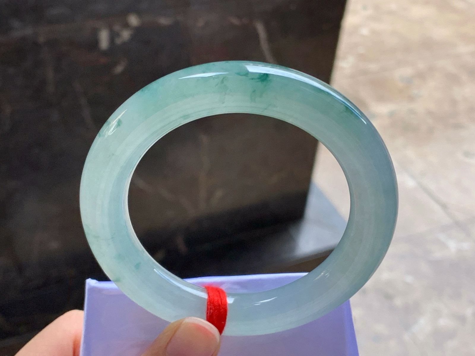 57-12
蓝花圆条手镯^_^种水好