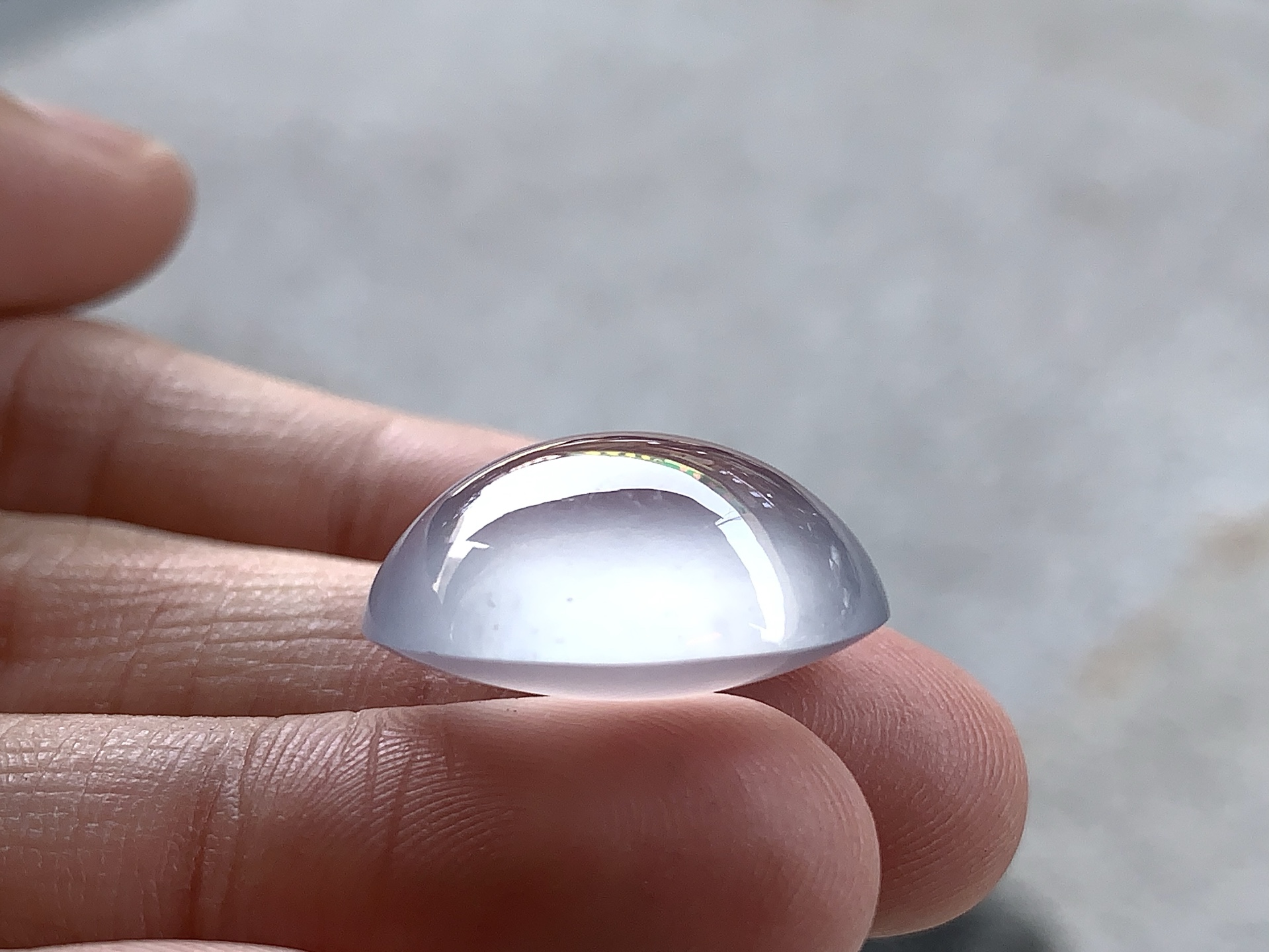 ️ 玻璃种蛋面，玉质细腻通透，弧面饱满流畅 尺寸19.4×17×9.6