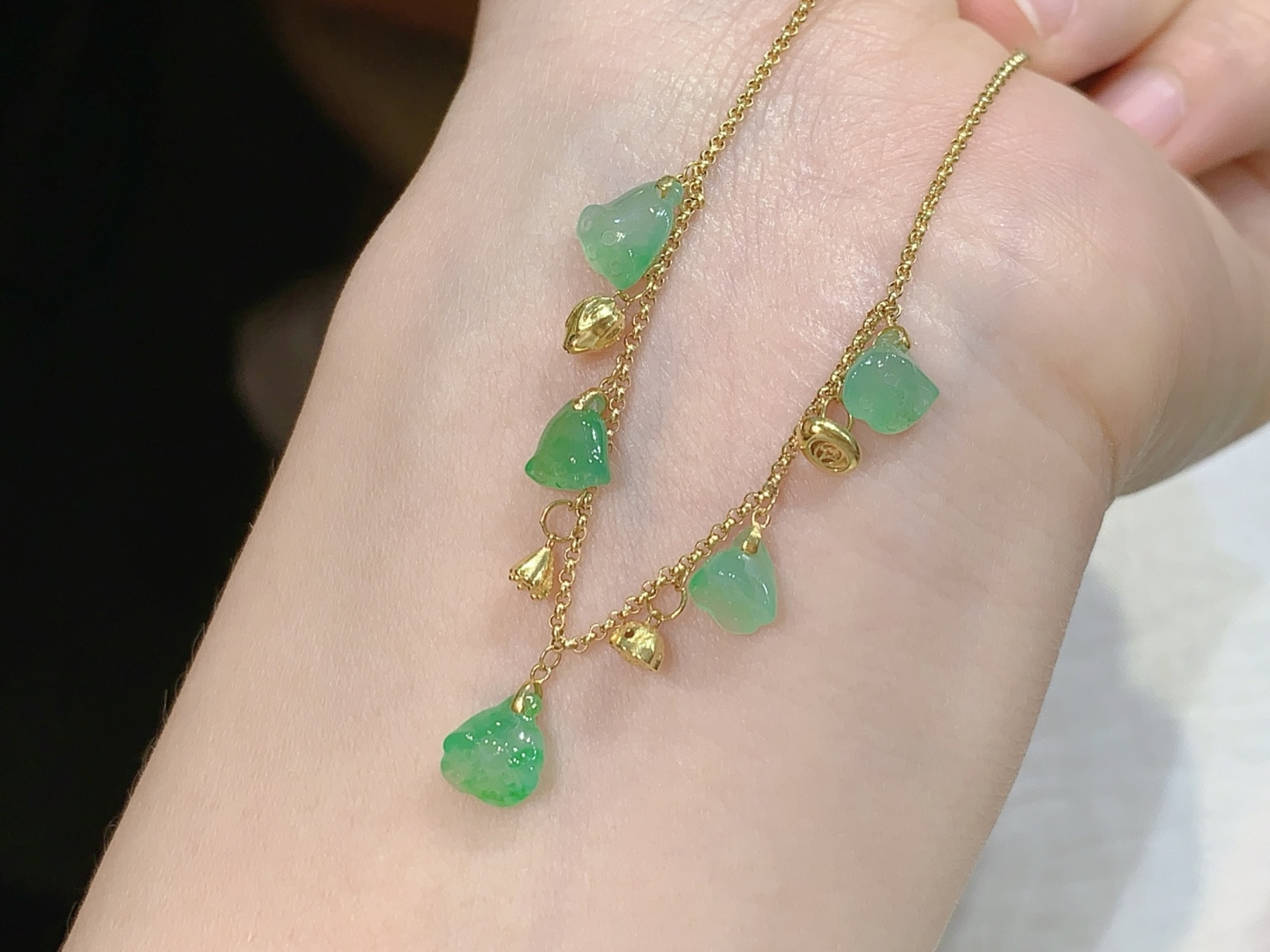 冰甜绿莲蓬手链 颗颗都是精品 上手清新脱俗，5.6-5.2-3.6