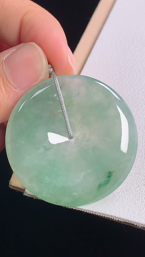 冰晴平安扣，无裂，尺寸:36.0-5.1mm