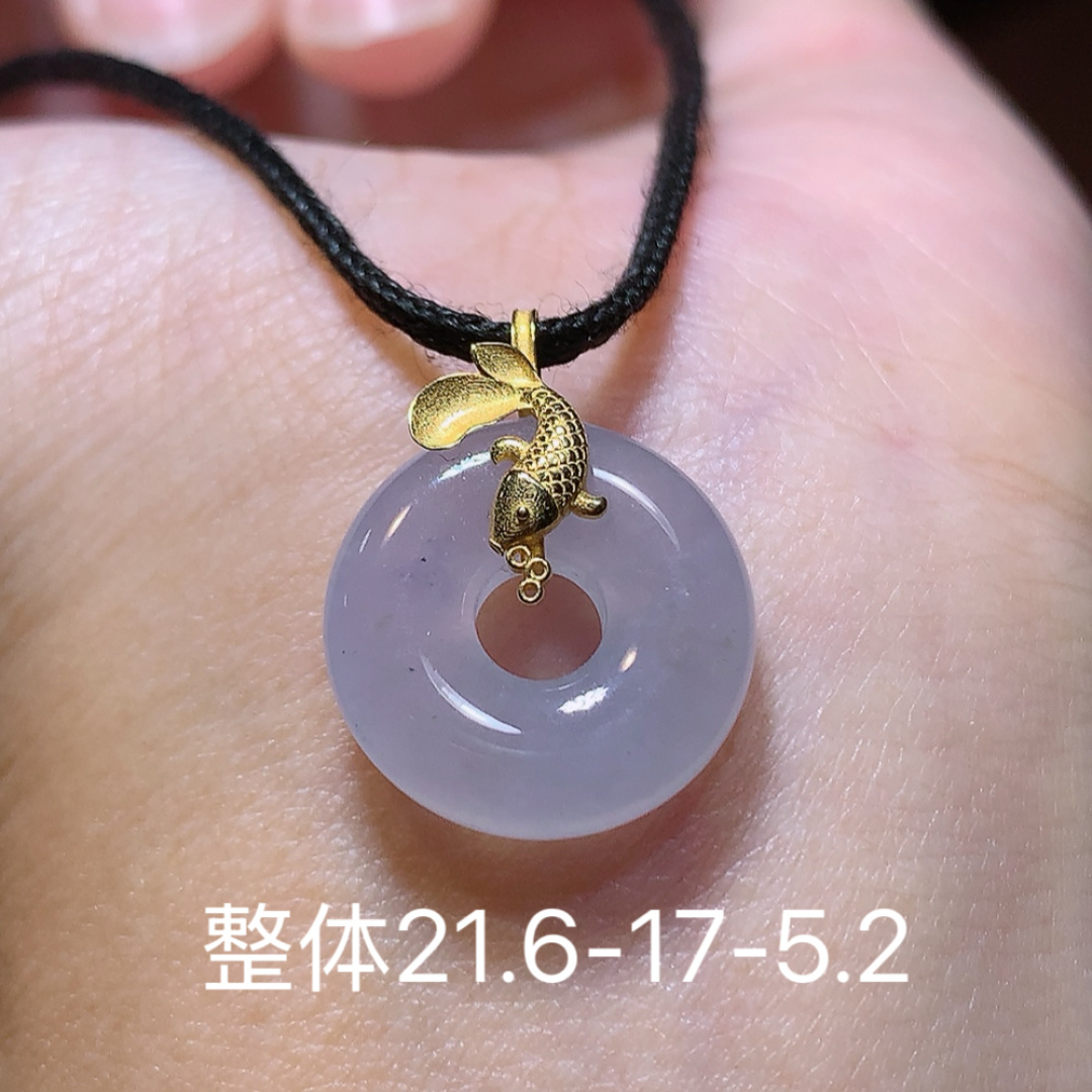 冰平安扣吊坠  明媚青翠 佩戴时尚百搭 货号68601，21.6-17-5.2