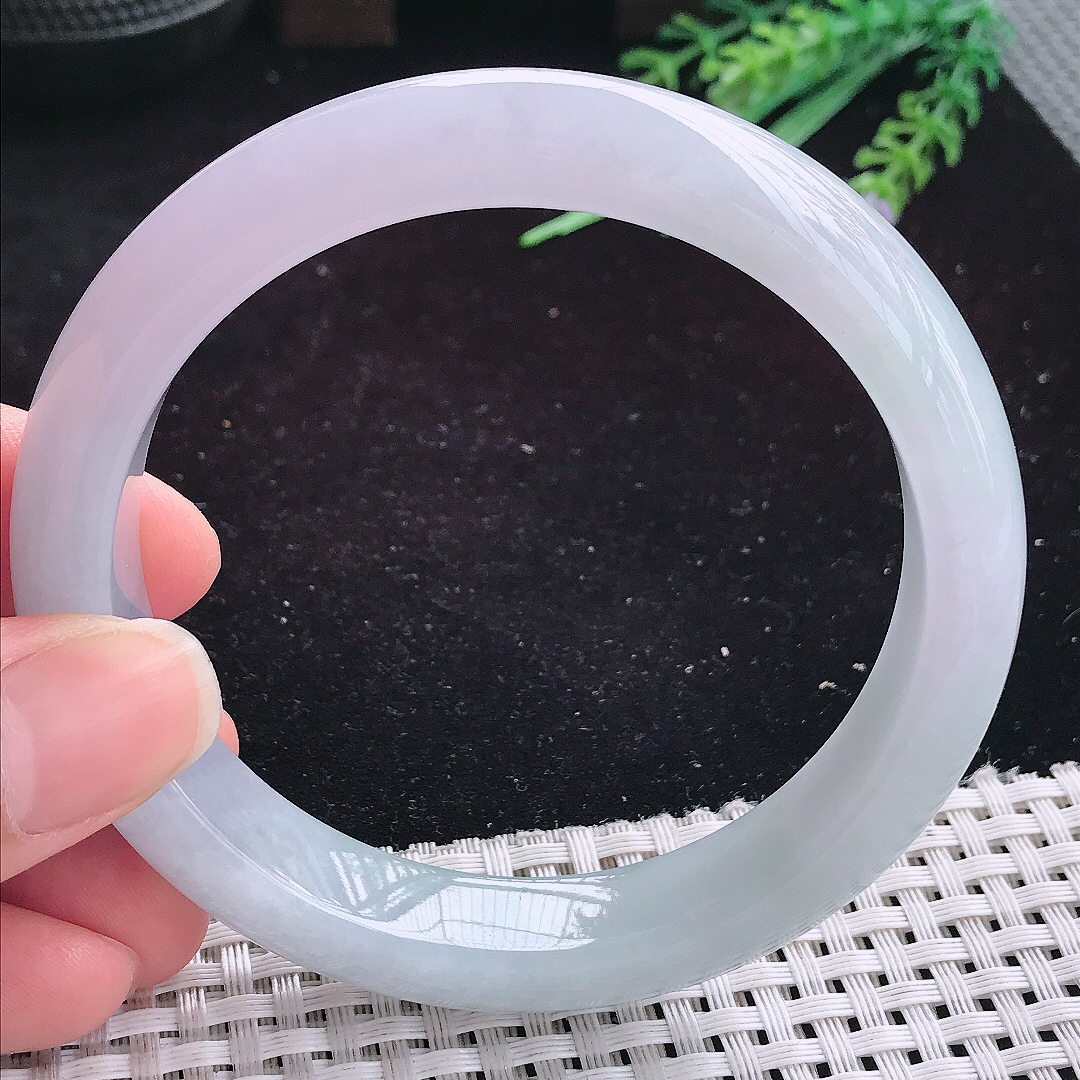 实拍A货翡翠62.5/12.8/9大圈口冰胶果冻飘花手镯玉手镯女款平安镯