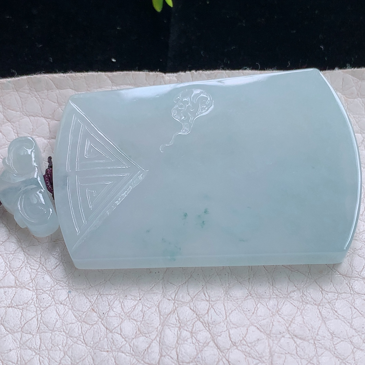 zz3实拍50.6*33.8*6天然缅甸翡翠复古雕花平安无事牌吊坠