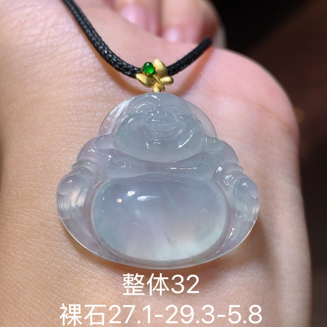 冰佛公吊坠 种老底子细腻 水润十足 佩戴端庄优雅 货号06602，27.1-29.3-5.8