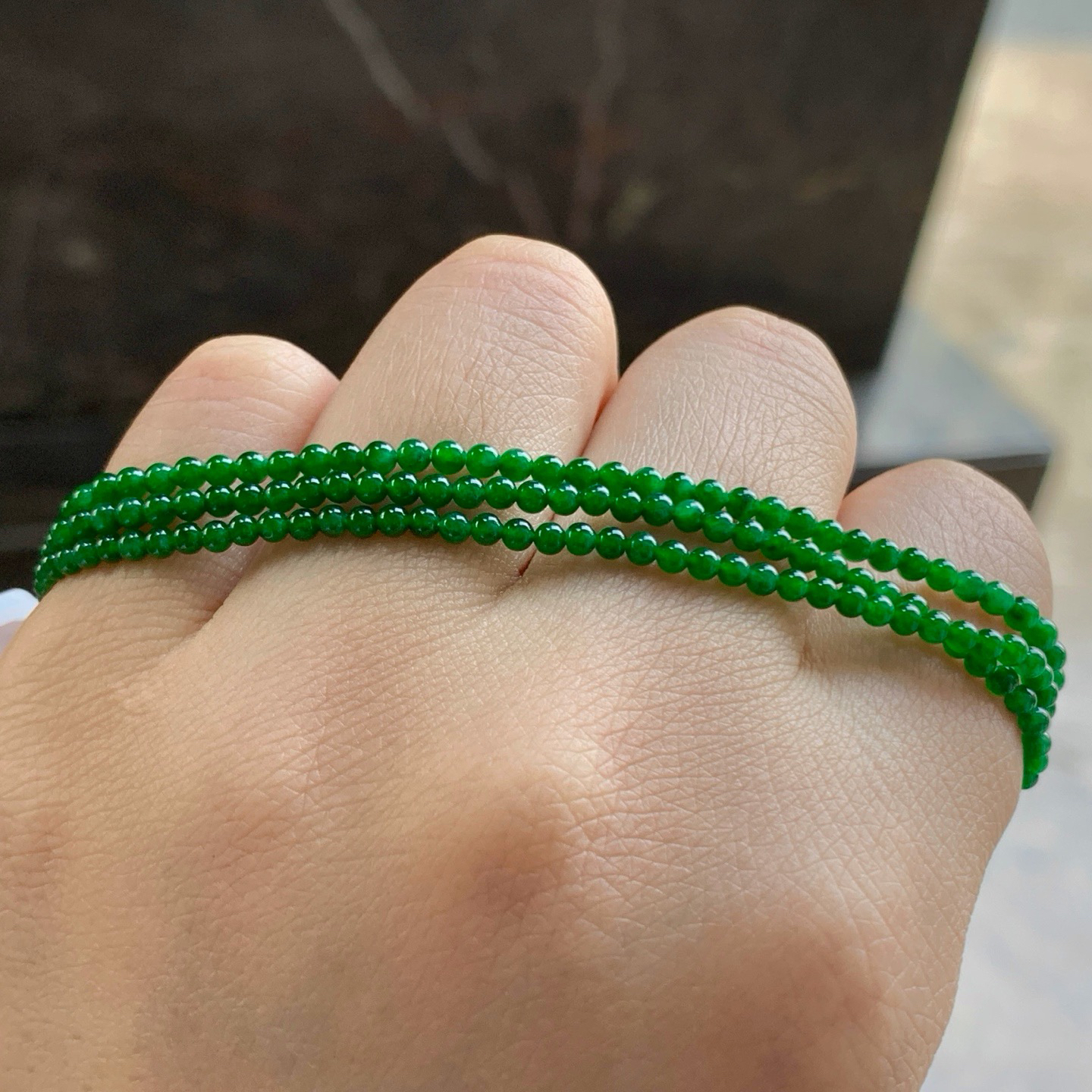 辣绿色珠链^_^鲜艳